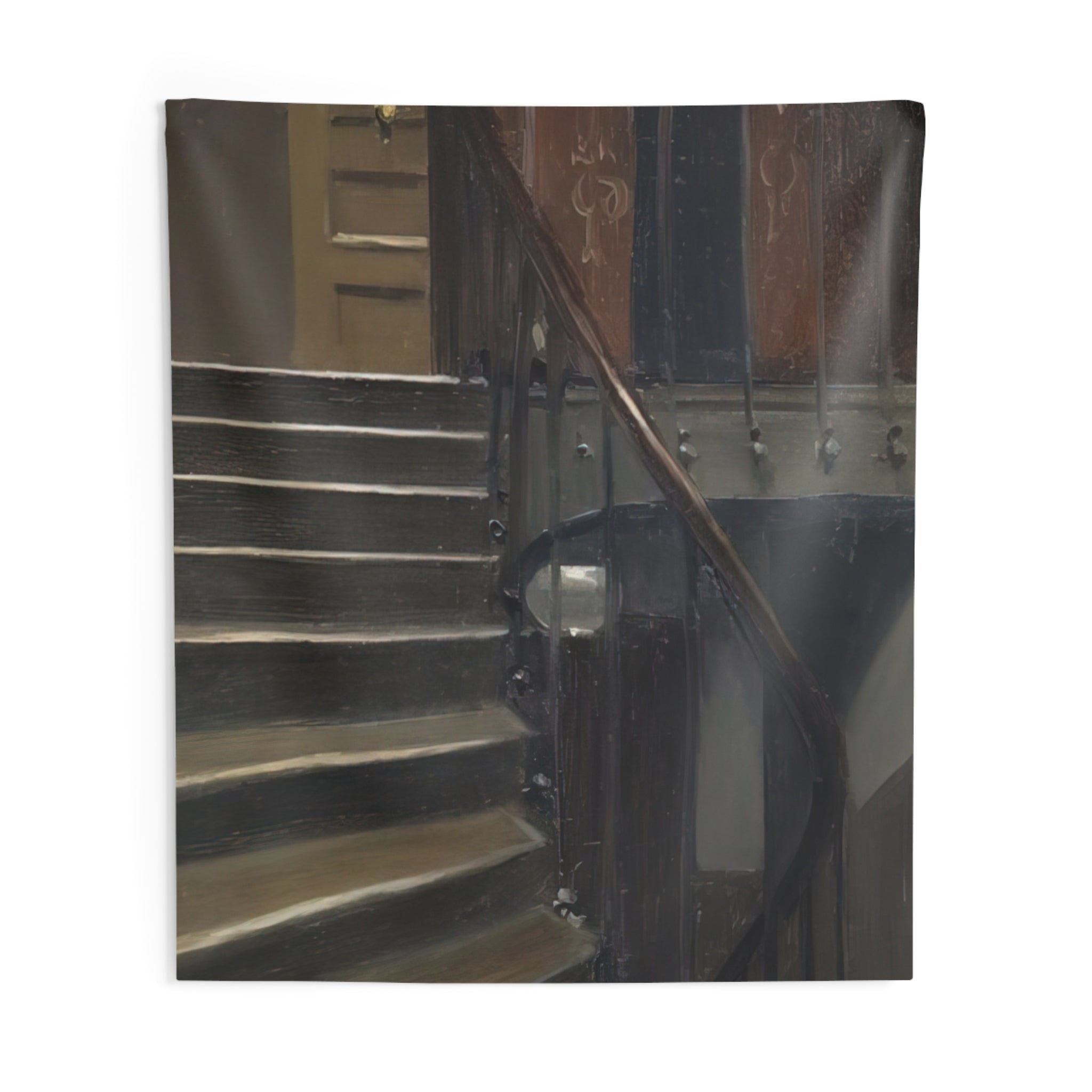 Stairway at 48 rue de Lille, Paris By Edward Hopper Tapestry | Edward Hopper Large Tapestry Art
