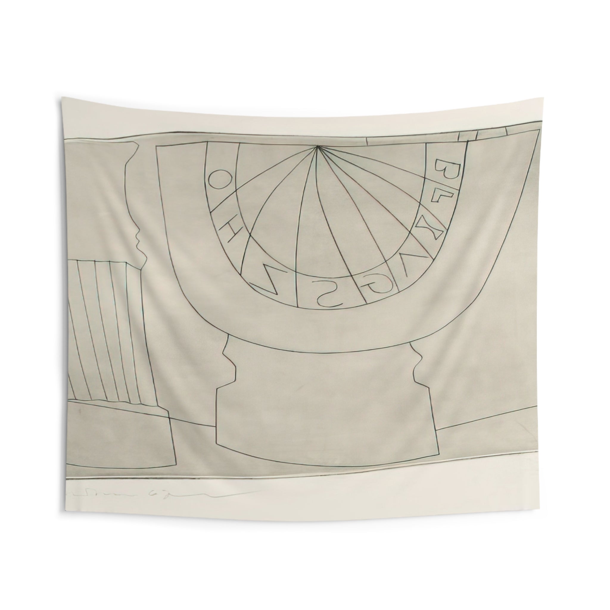 Turkish sundial  column - 1967 By Ben Nicholson Tapestry | Ben Nicholson Large Tapestry Art