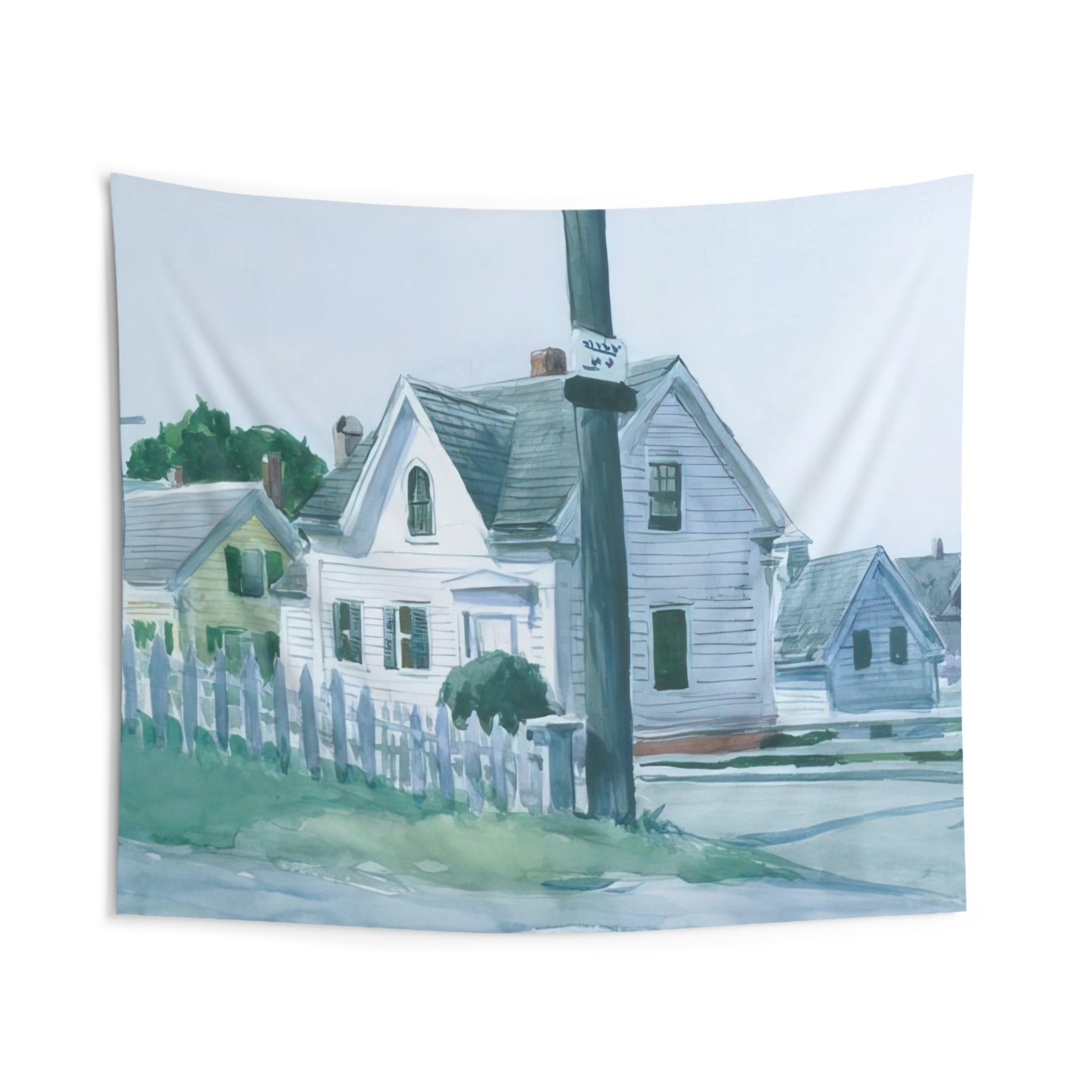 White House with Dormer Window By Edward Hopper Tapestry | Edward Hopper Large Tapestry Art