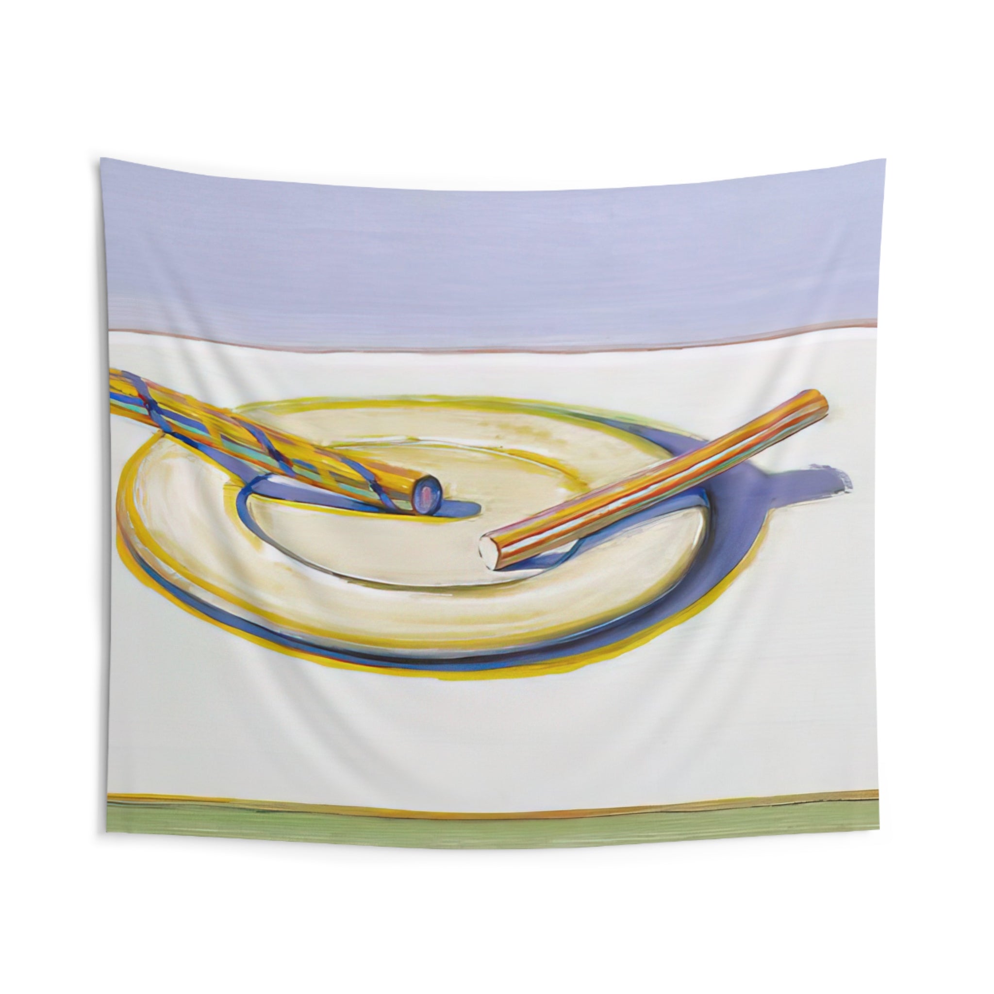 Two Candy Sticks - 2004 By Wayne Thiebaud Tapestry | Wayne Thiebaud Large Tapestry Art