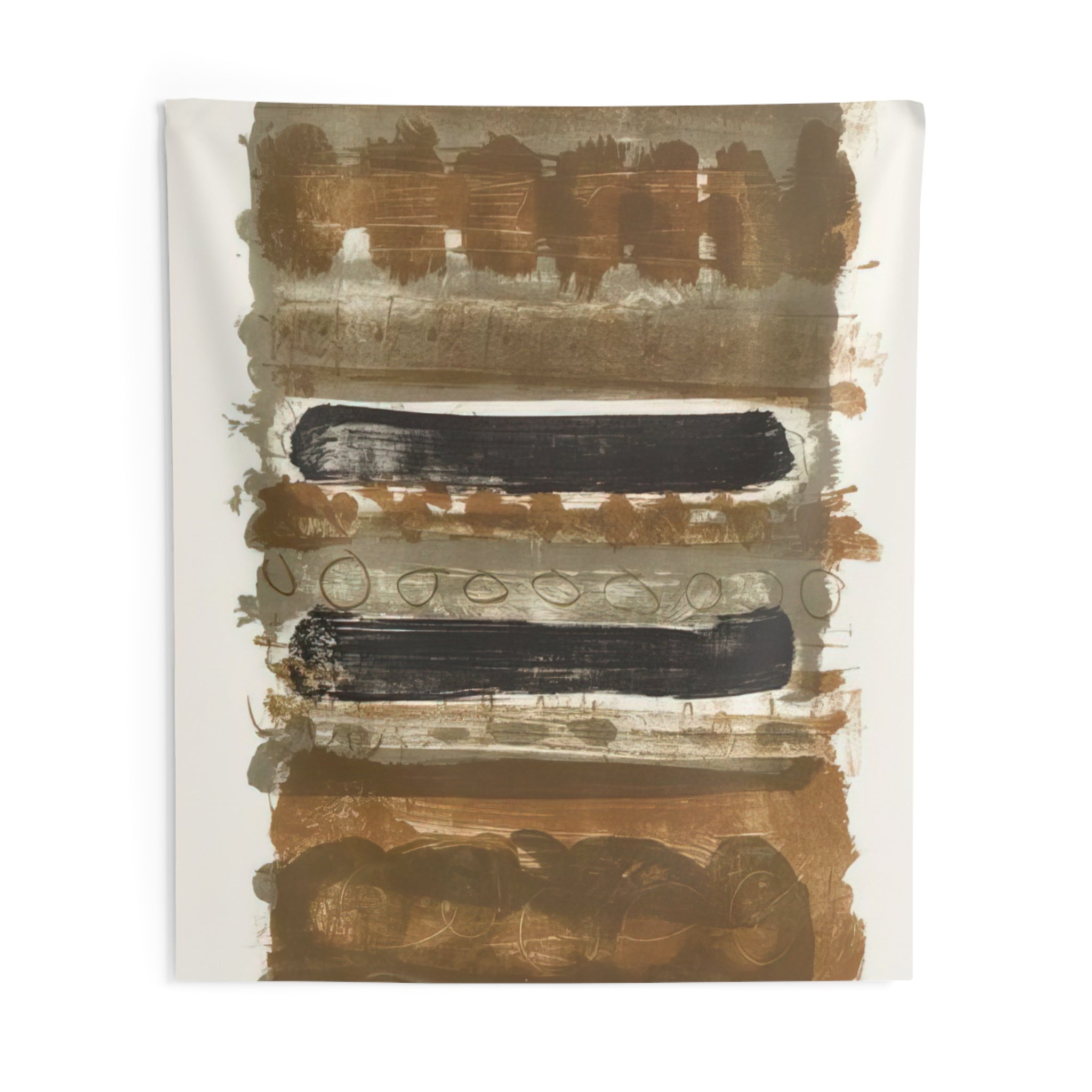 Grey and Brown Stripes - 1958 By Patrick Heron Tapestry | Patrick Heron Large Tapestry Art