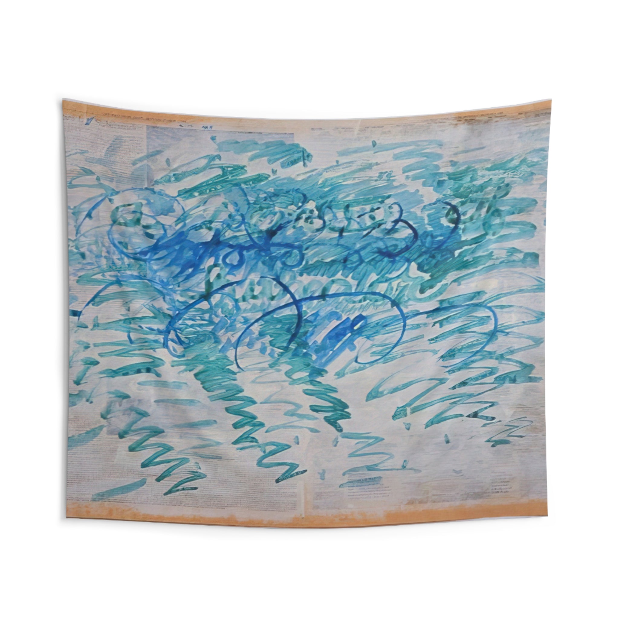 Untitled Blue Zig-Zags - 1988 By Paul Thek Tapestry | Paul Thek Large Tapestry Art