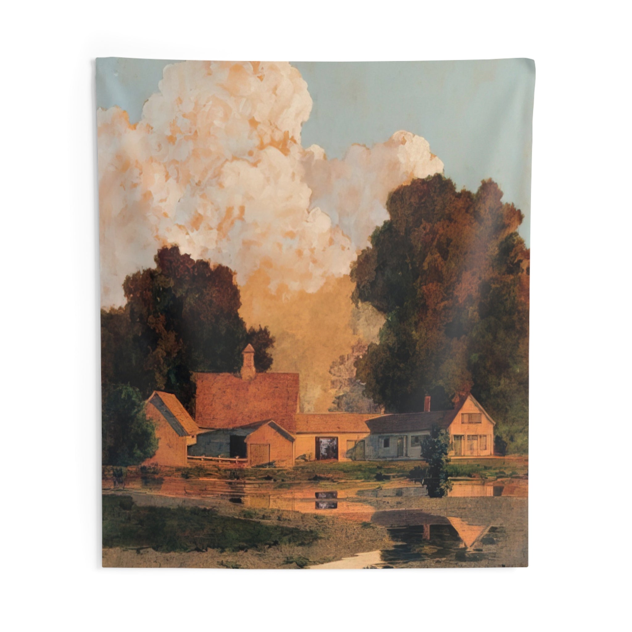 Daniels Farm, Summer By Maxfield Parrish Tapestry | Maxfield Parrish Large Tapestry Art