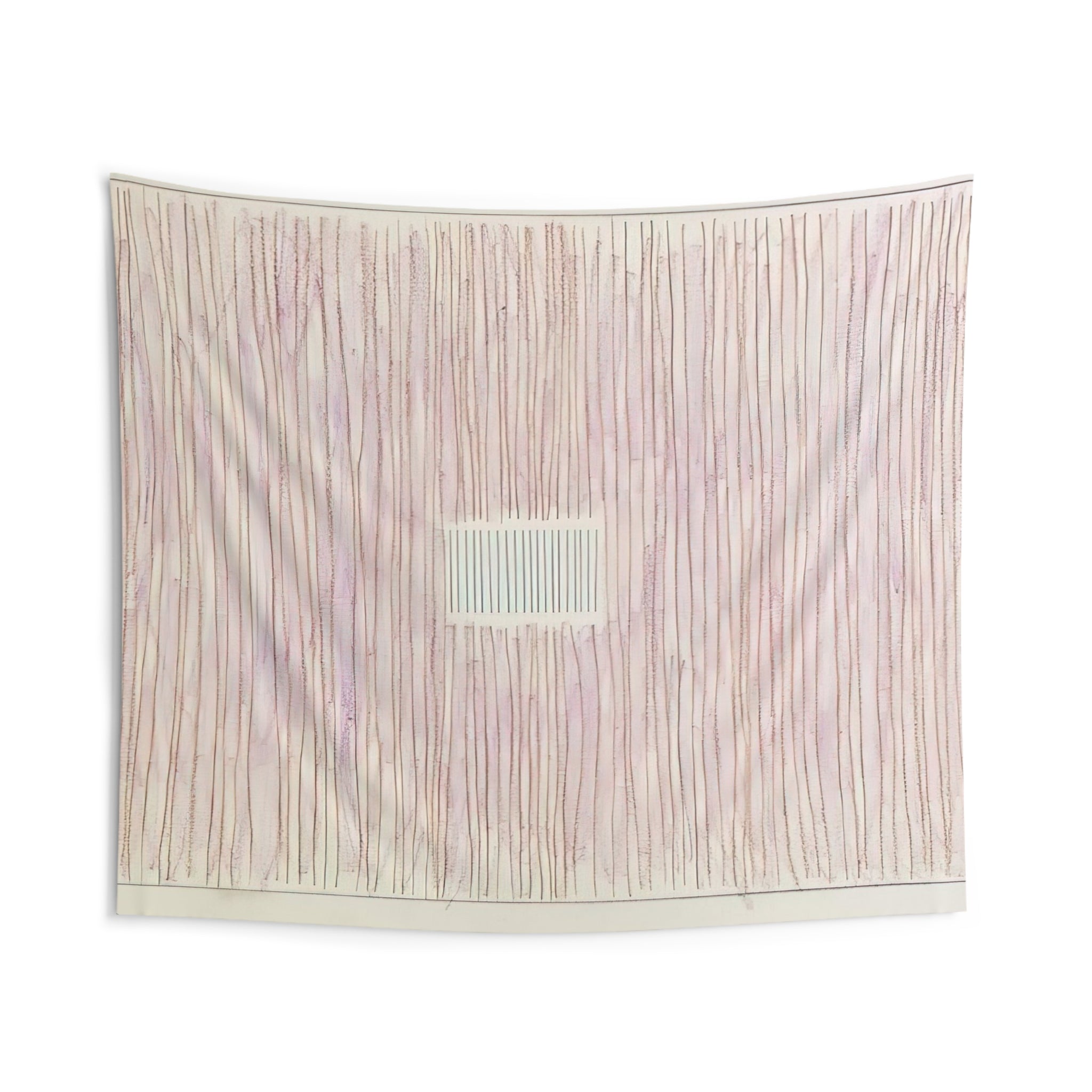 Untitled Pink Stripes-Gray Box - 1976 By Gene Davis Tapestry | Gene Davis Large Tapestry Art