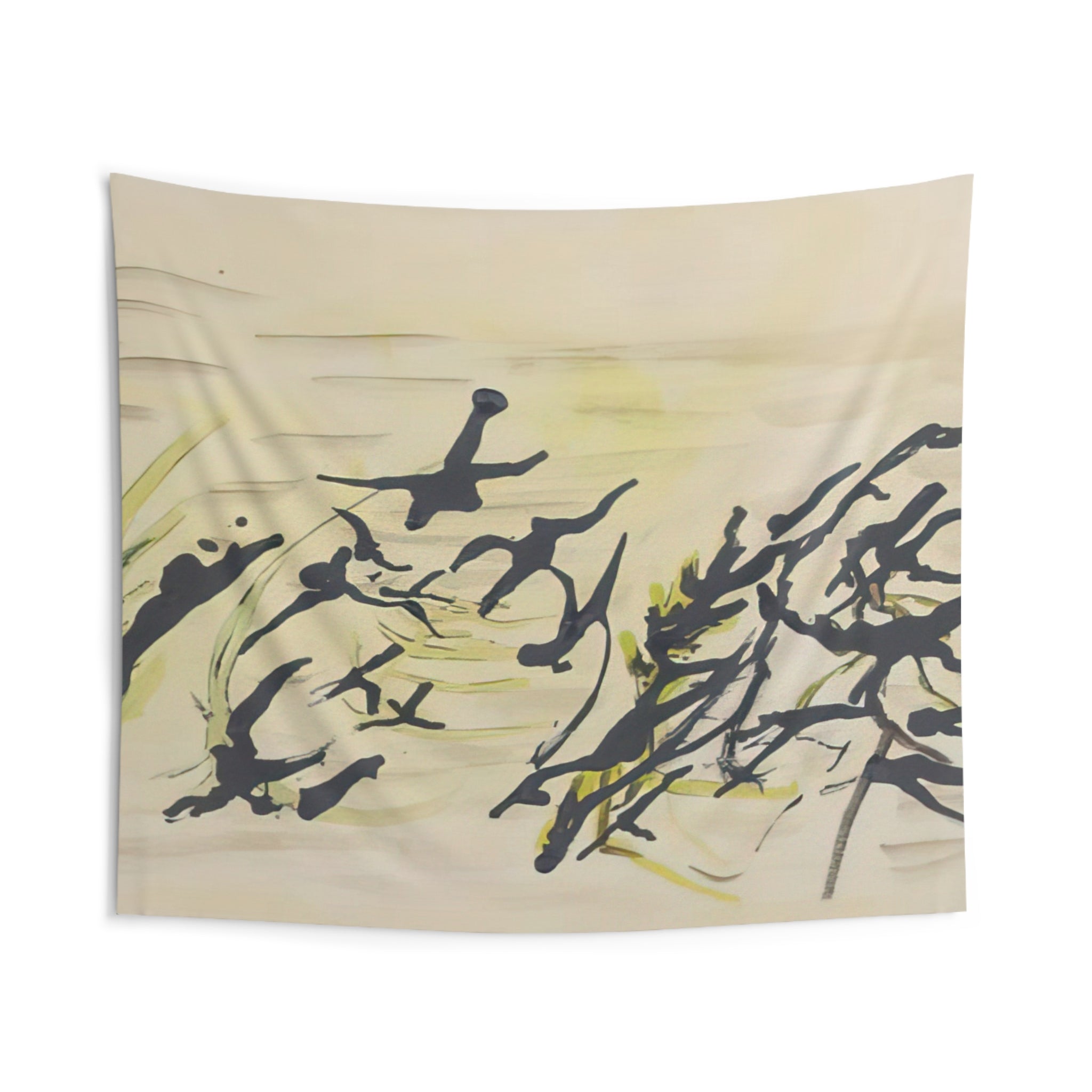 Composition - Surrealism, Tachisme By Henri Michaux Tapestry | Henri Michaux Large Tapestry Art