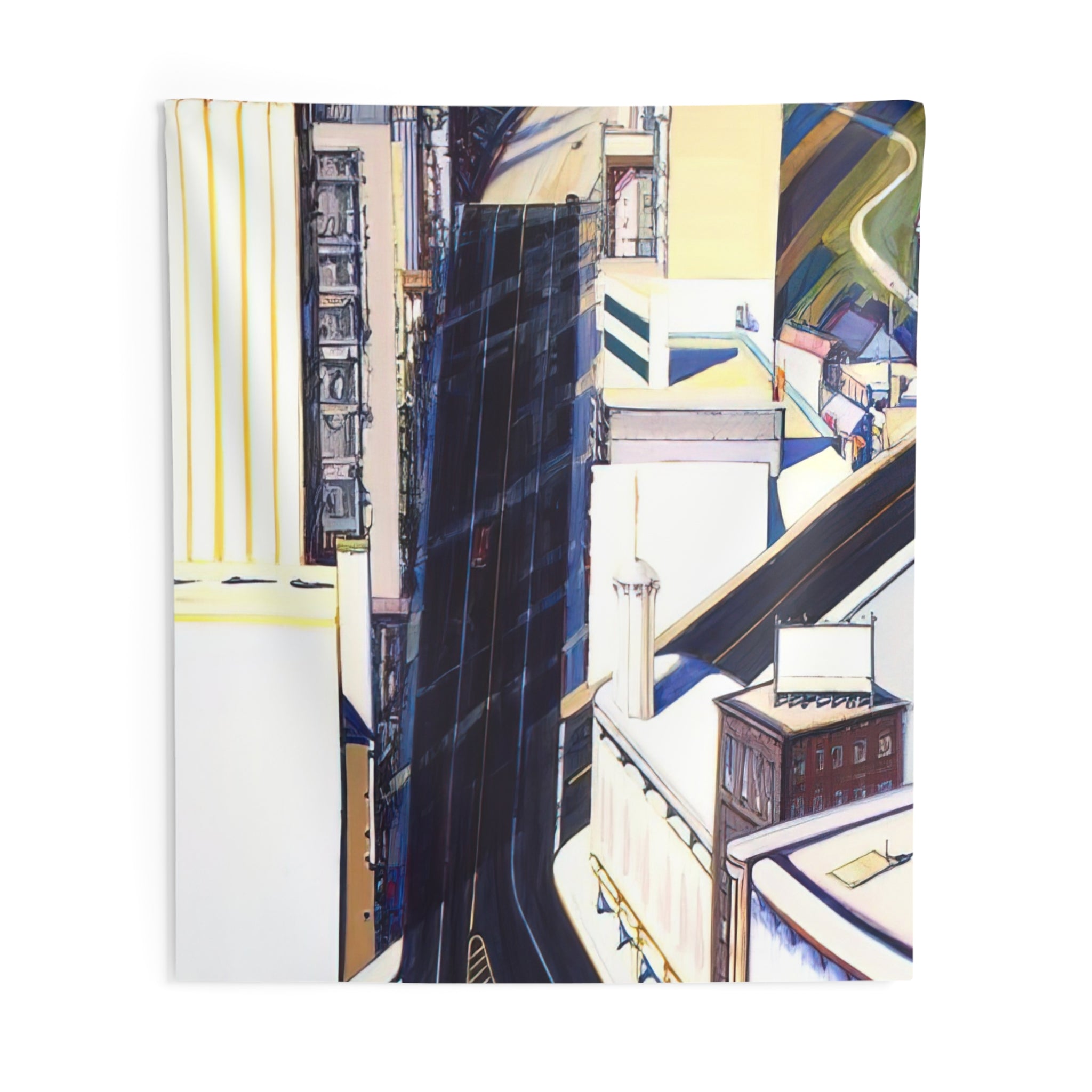Sunset Streets - 1985 By Wayne Thiebaud Tapestry | Wayne Thiebaud Large Tapestry Art