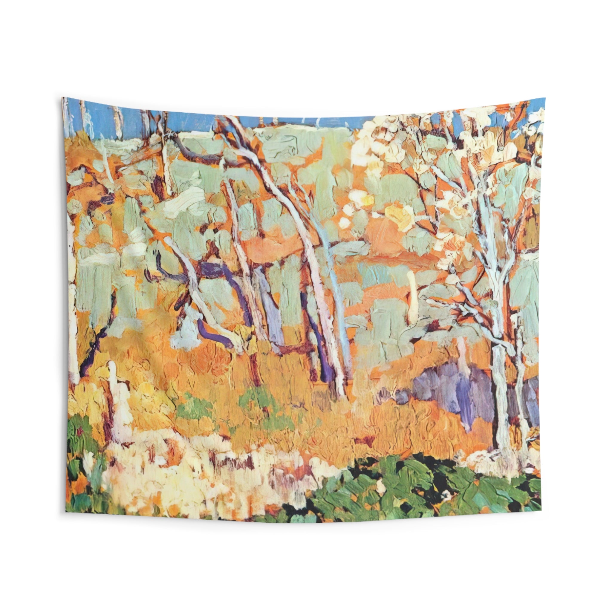 Patterned Hillside - 1918 By Frank Johnston Tapestry | Frank Johnston Large Tapestry Art