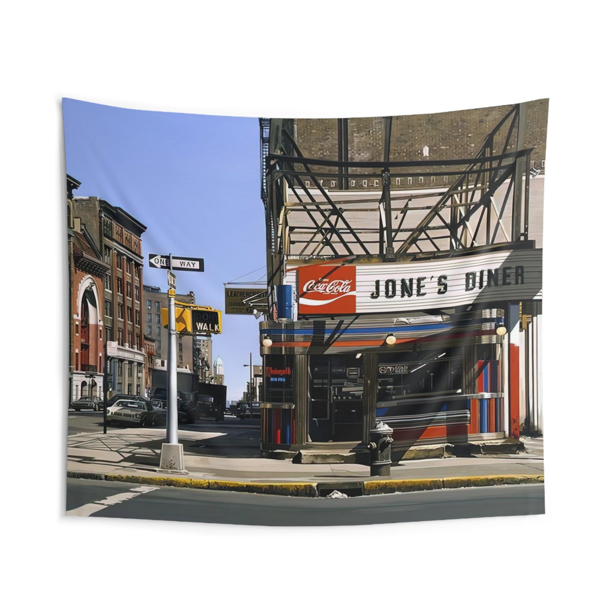 JONES DINER 1979 By Richard Estes Tapestry | Richard Estes Large Tapestry Art