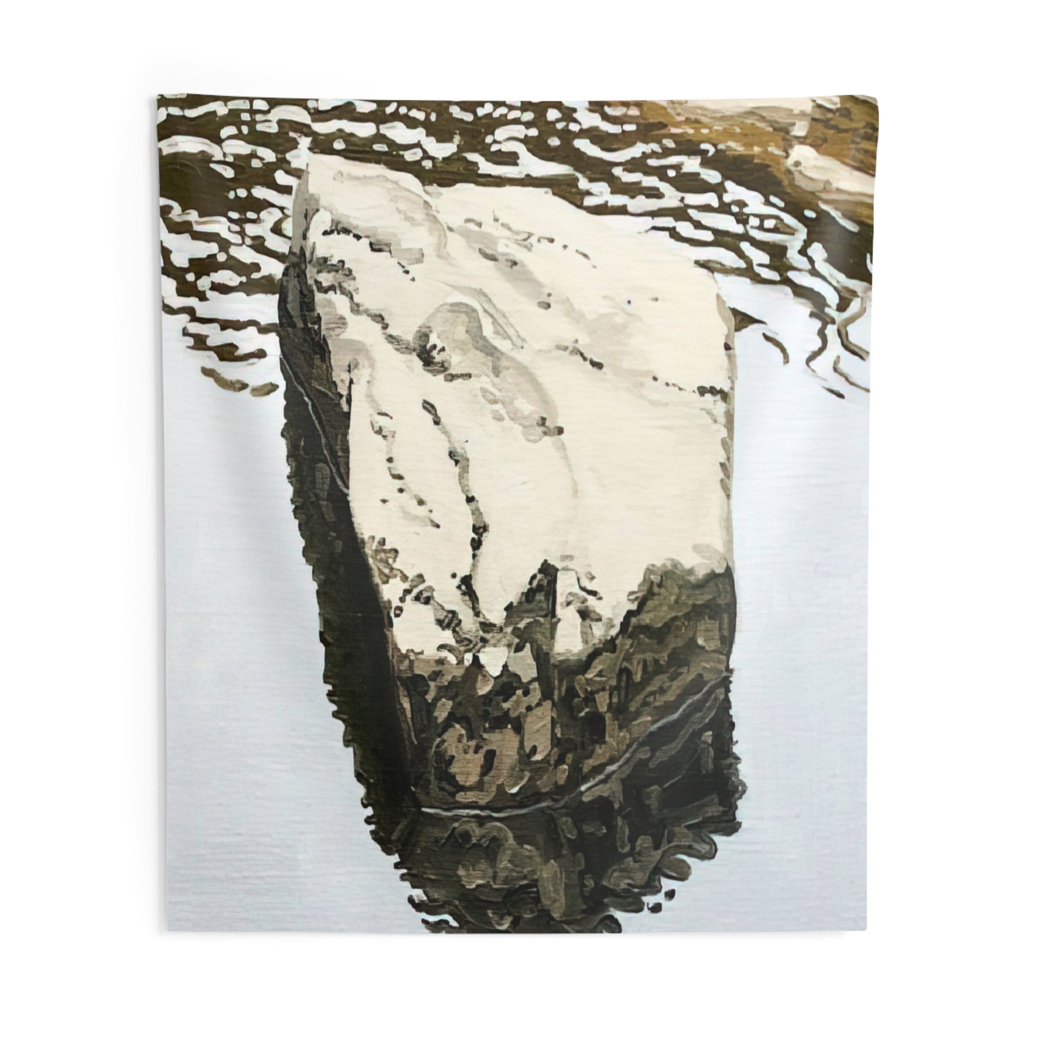 Study for Flat Boulder Reflected - 1986 By Neil Welliver Tapestry | Neil Welliver Large Tapestry Art