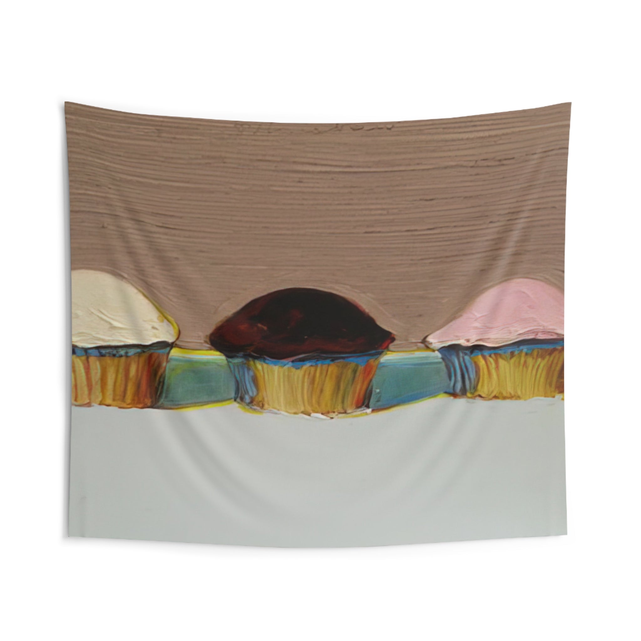 Neapolitan Cupcakes - 2008 By Wayne Thiebaud Tapestry | Wayne Thiebaud Large Tapestry Art
