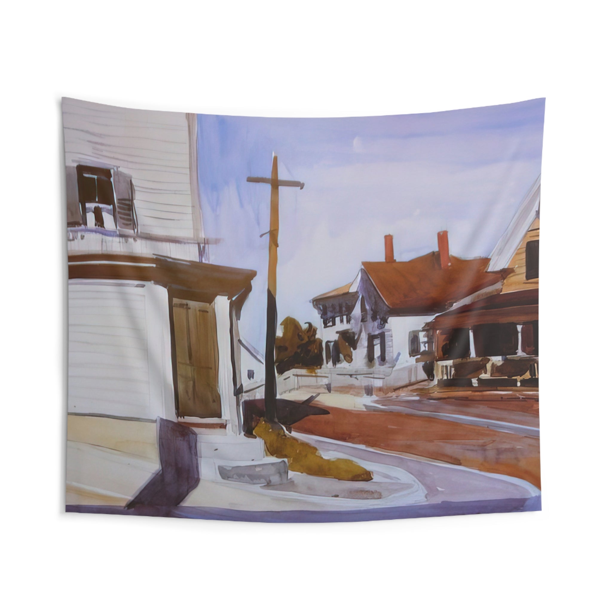 Street Corner By Edward Hopper Tapestry | Edward Hopper Large Tapestry Art