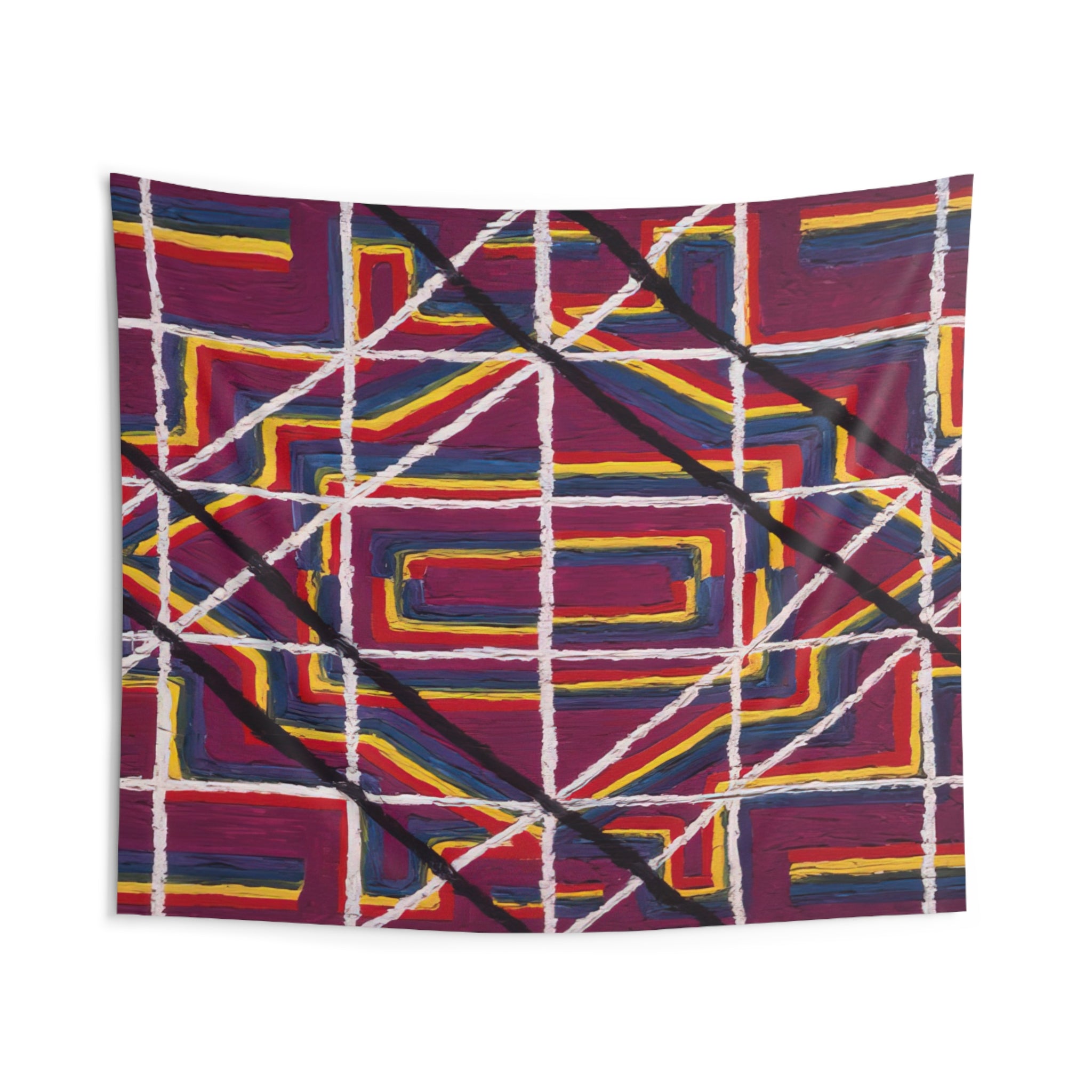 Spanish Door Design Purple - 1959 By Alfred Jensen Tapestry | Alfred Jensen Large Tapestry Art