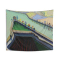 River Boats - 2001 By Wayne Thiebaud Tapestry | Wayne Thiebaud Large Tapestry Art