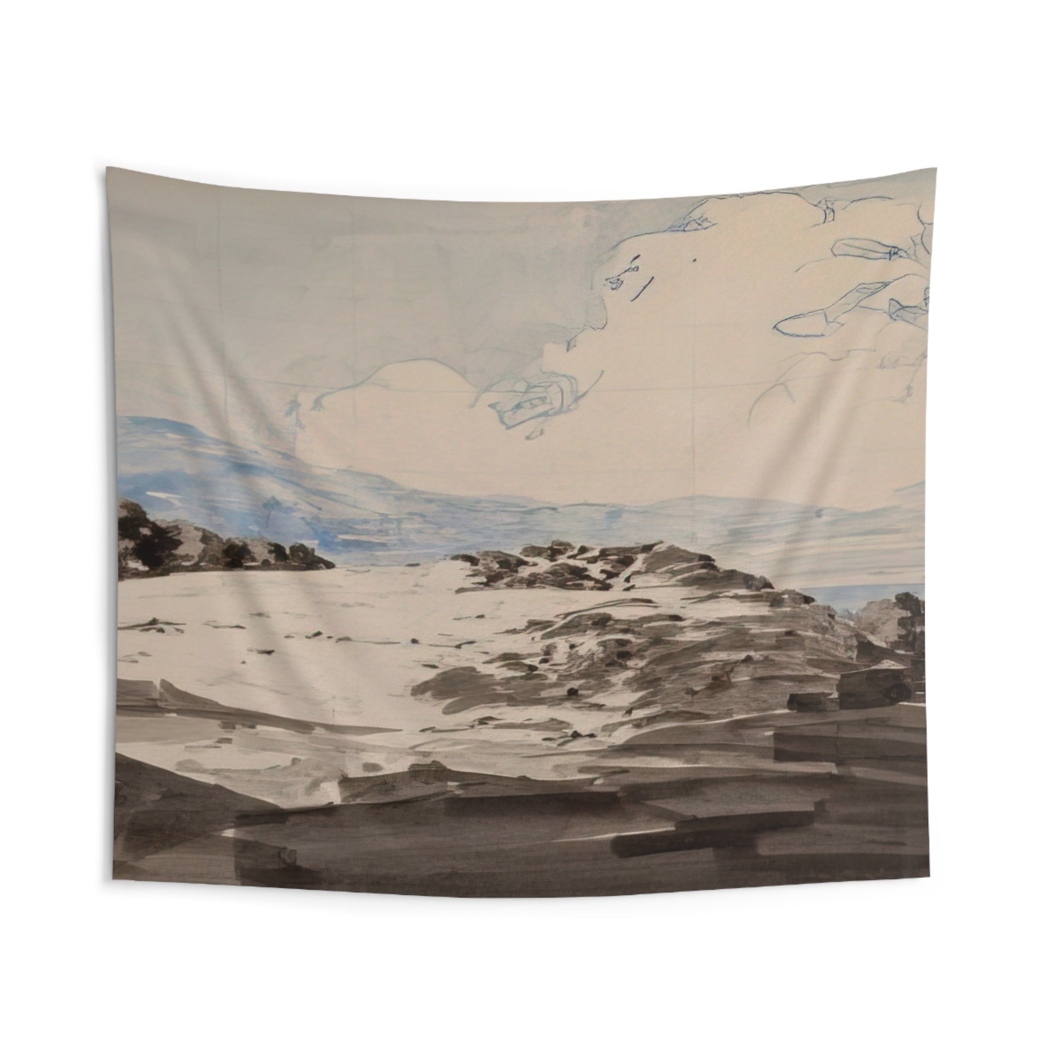 Sheep Pasture, Cornish, New Hampshire By Maxfield Parrish Tapestry | Maxfield Parrish Large Tapestry Art