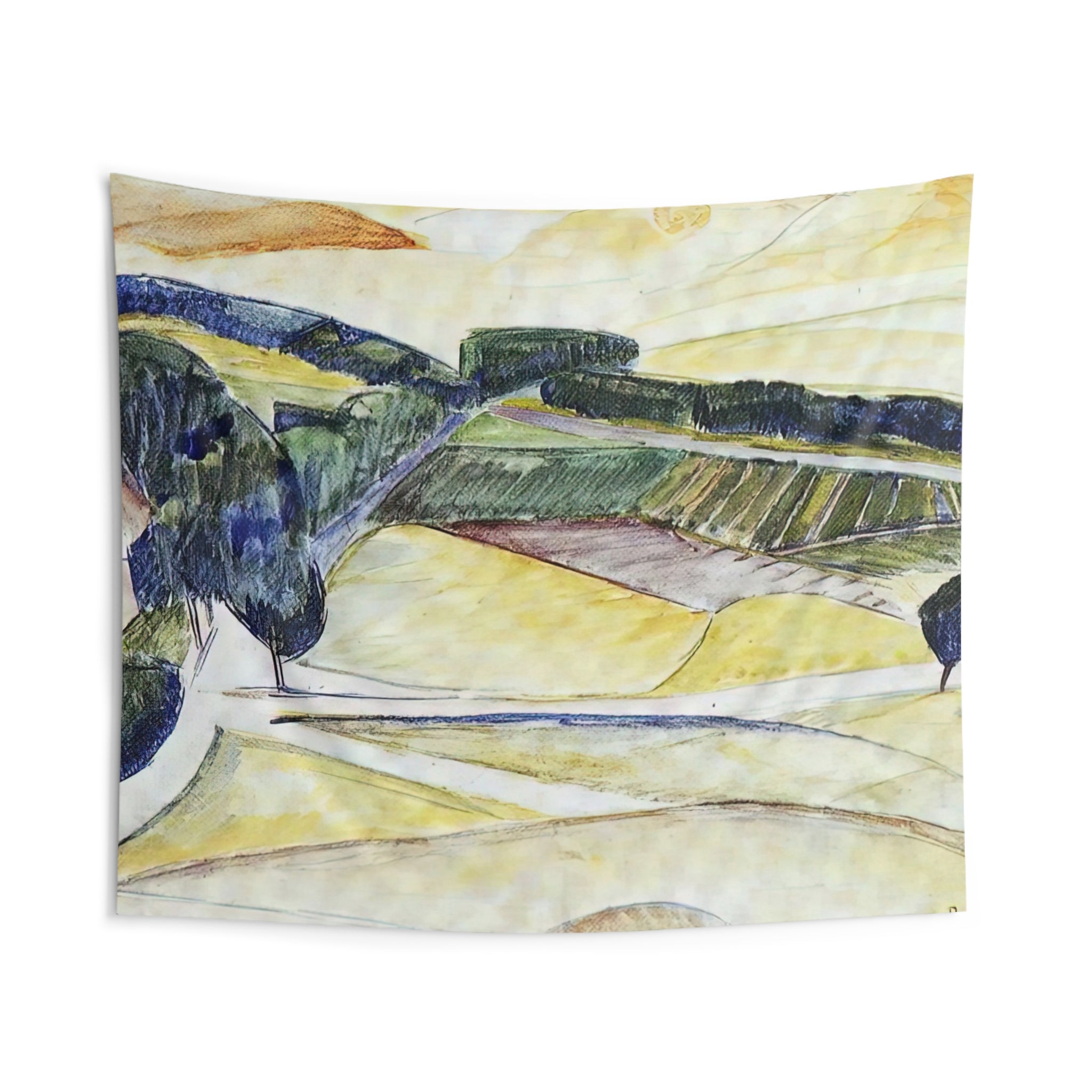 LANDSCAPE AT TOLEDO 1913 By Diego Rivera Tapestry | Diego Rivera Large Tapestry Art