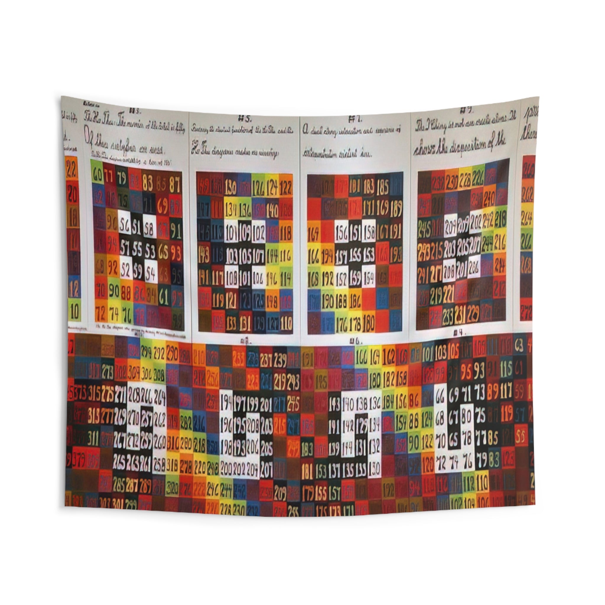 Twelve Events in a Dual Universe - 1978 By Alfred Jensen Tapestry | Alfred Jensen Large Tapestry Art