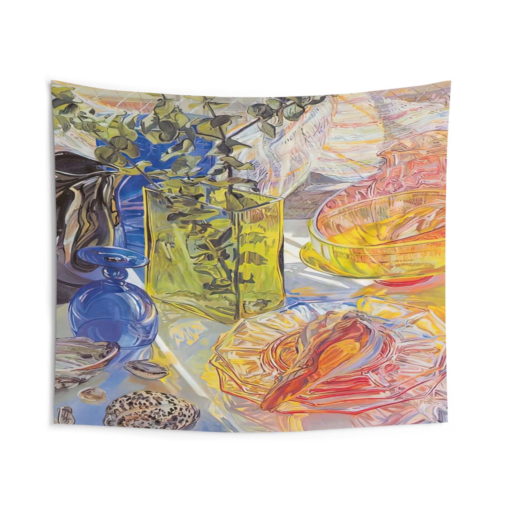 GLASS AND SHELLS 1990 By Janet Fish Tapestry | Janet Fish Large Tapestry Art