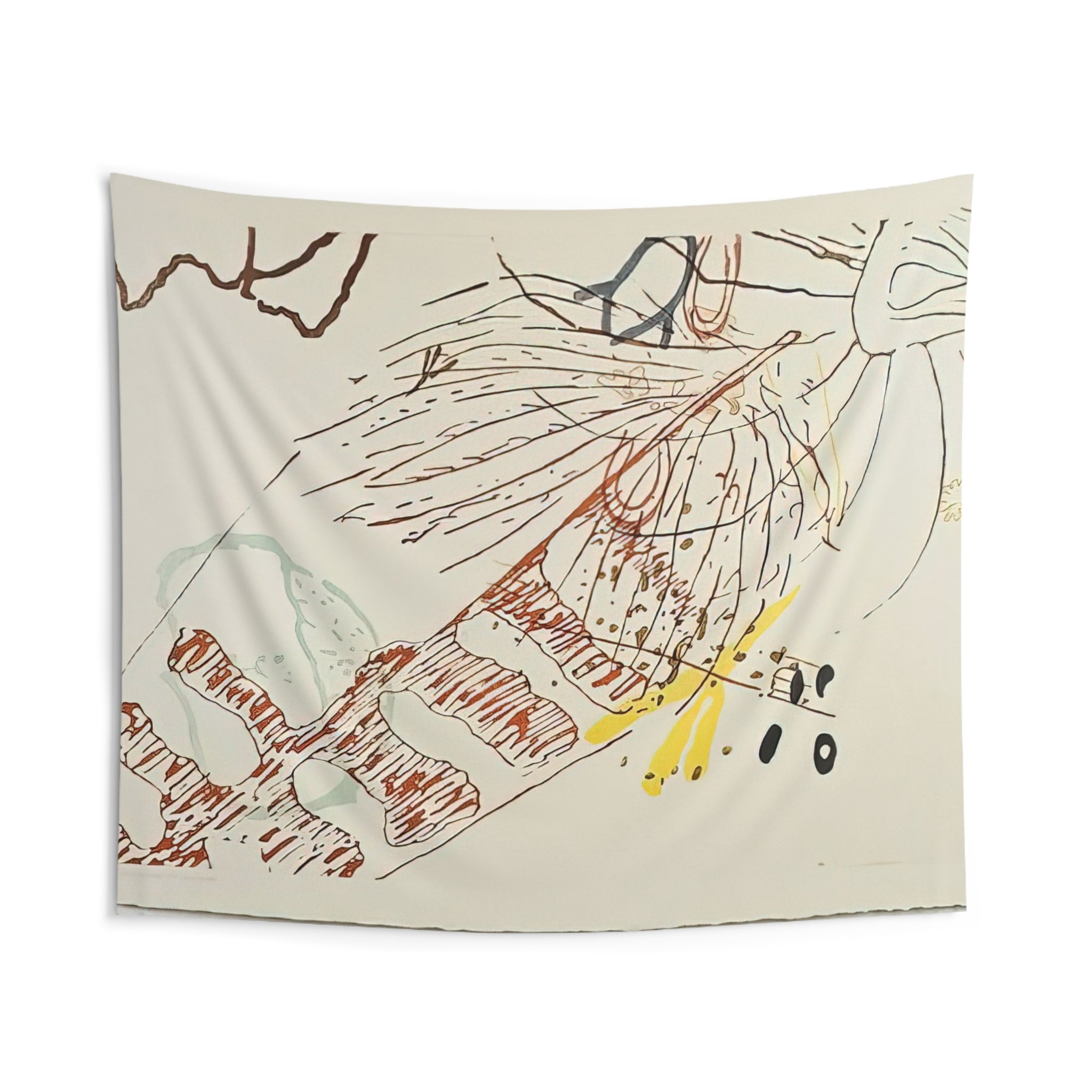 From 17 Drawings by Thoreau - 1978 By John Cage Tapestry | John Cage Large Tapestry Art