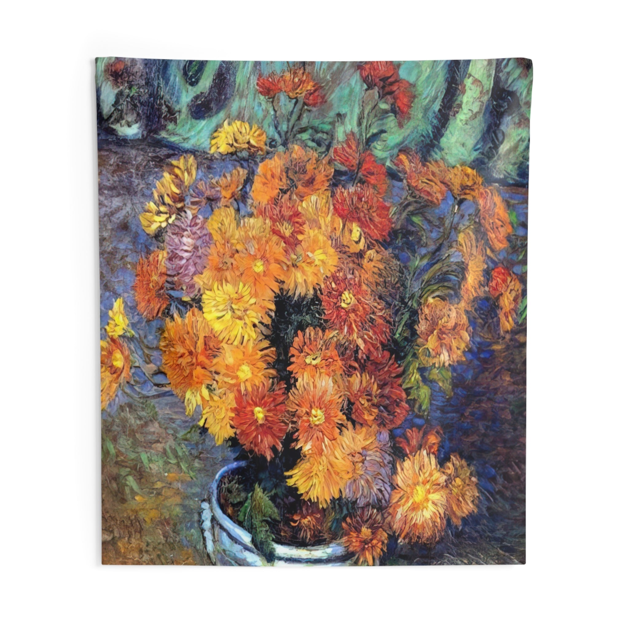 Vase de chrysanthemes - 1885 By Armand Guillaumin Tapestry | Armand Guillaumin Large Tapestry Art