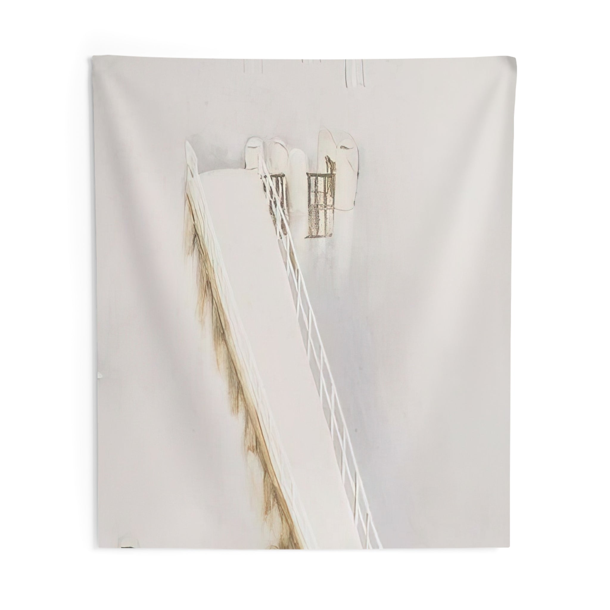 Lavender Bay Pier in the Rain - 1976 By Brett Whiteley Tapestry | Brett Whiteley Large Tapestry Art