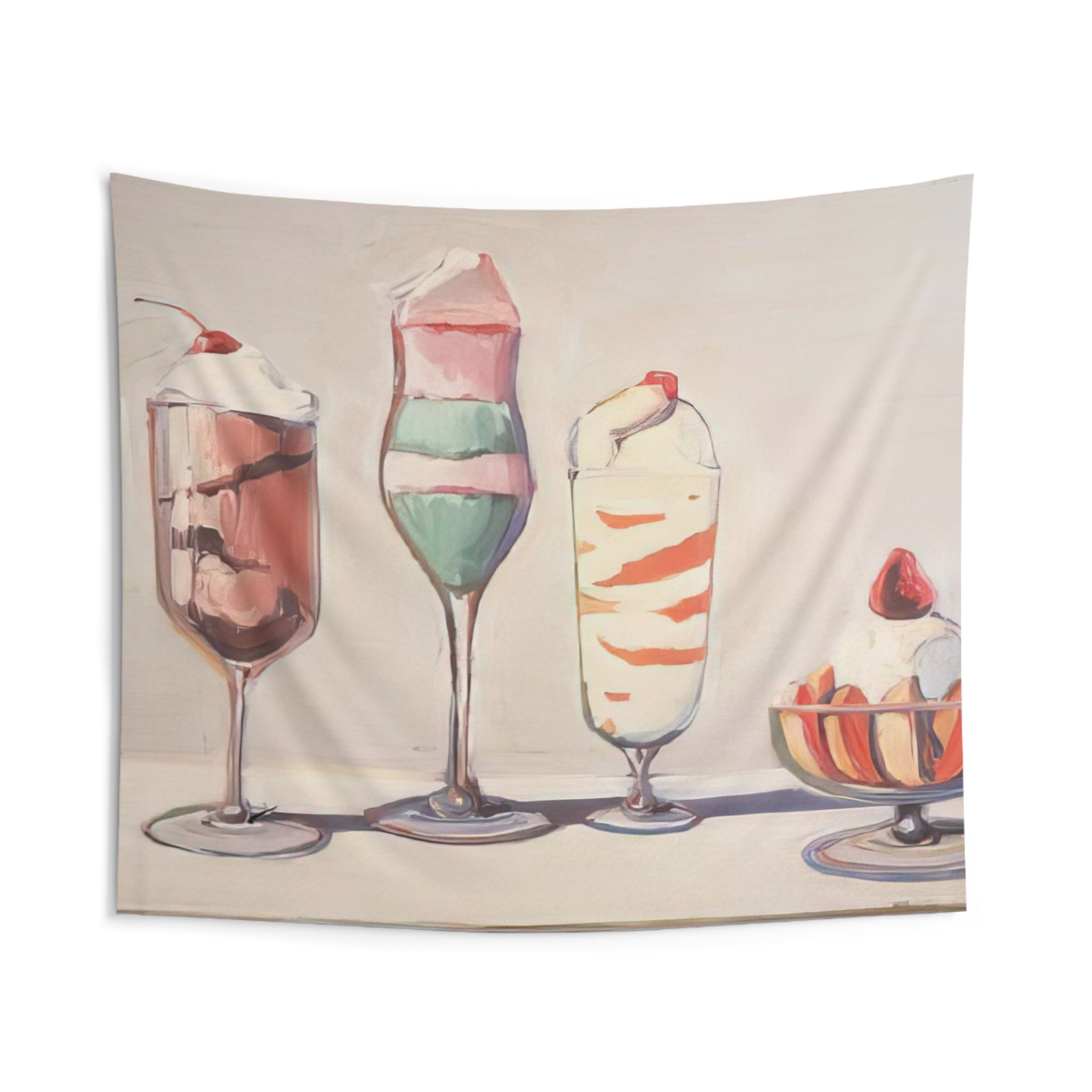 Four Sundaes - Pop Art By Wayne Thiebaud Tapestry | Wayne Thiebaud Large Tapestry Art