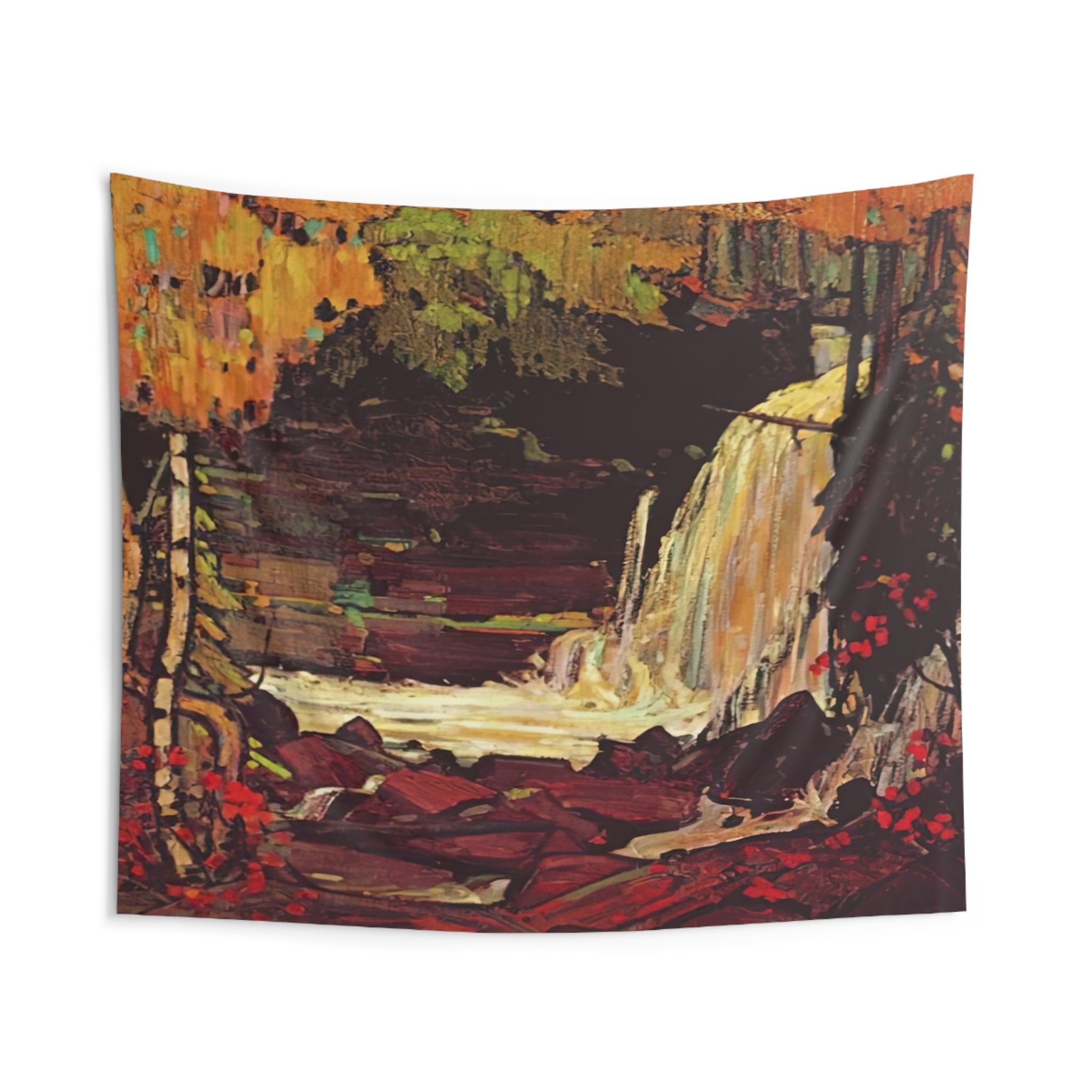 WOODLAND WATERFALL 1916 By Tom Thomson Tapestry | Tom Thomson Large Tapestry Art