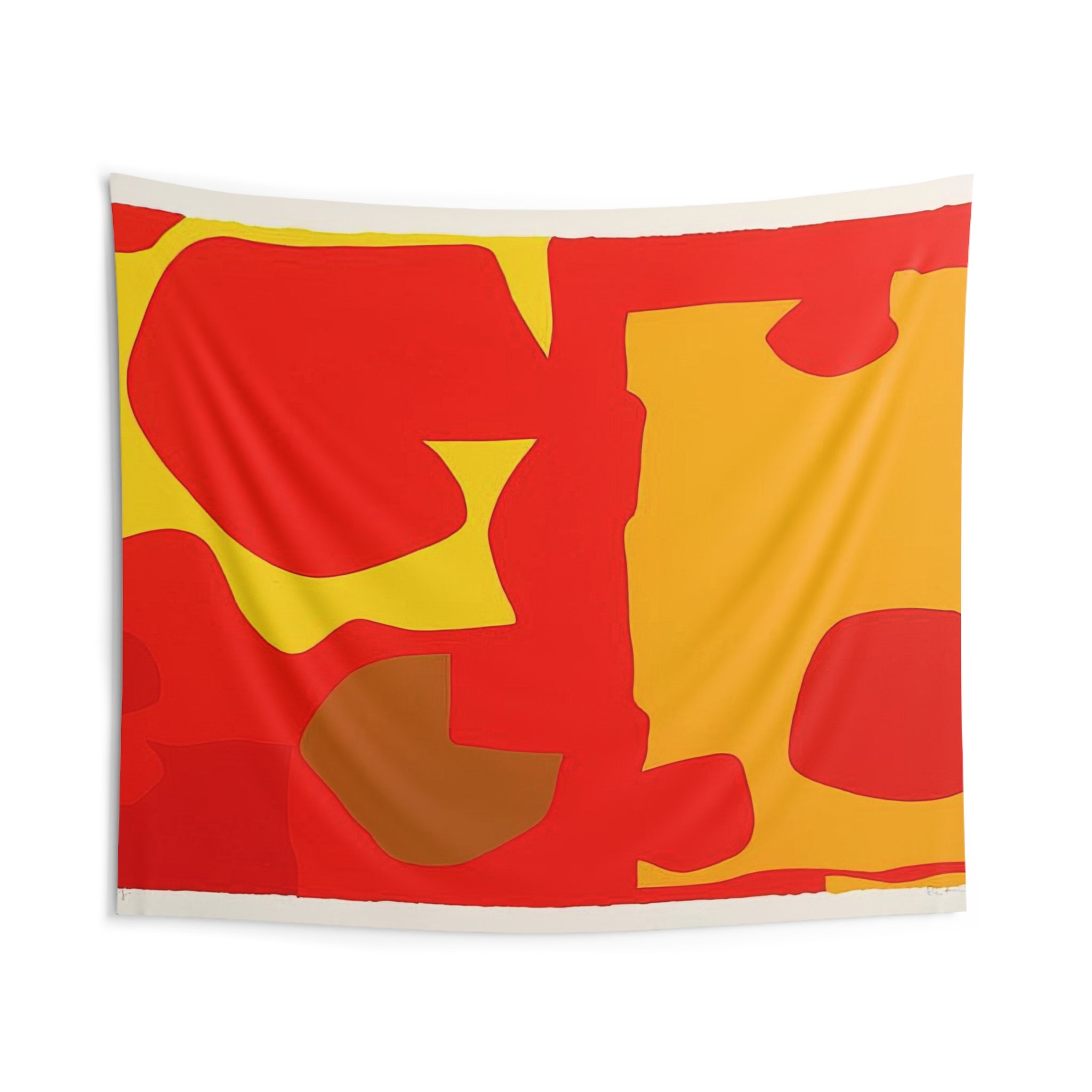 Six in Light Orange with Red in Yellow - 1970 By Patrick Heron Tapestry | Patrick Heron Large Tapestry Art