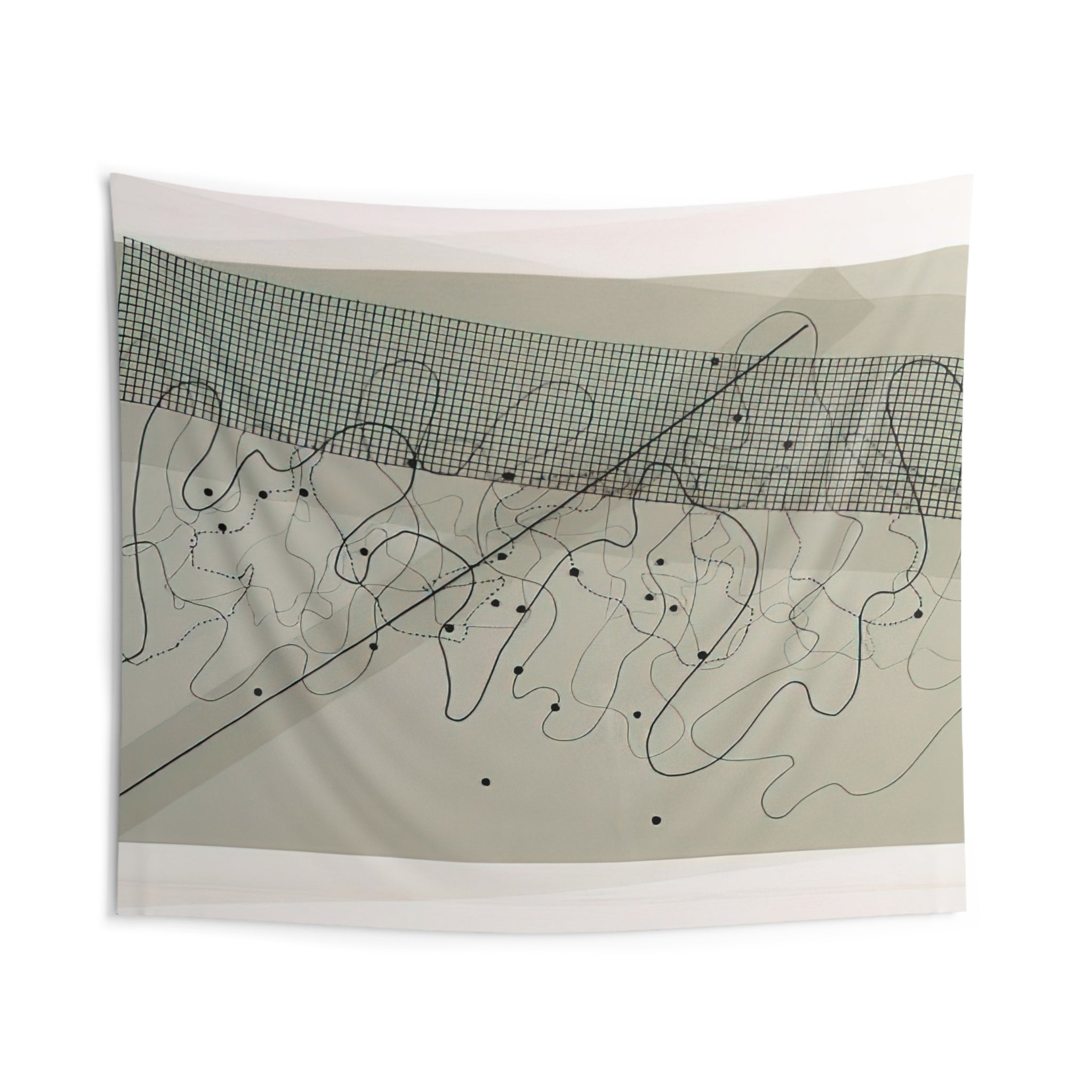 Fontana Mix Light Grey - 1981 By John Cage Tapestry | John Cage Large Tapestry Art