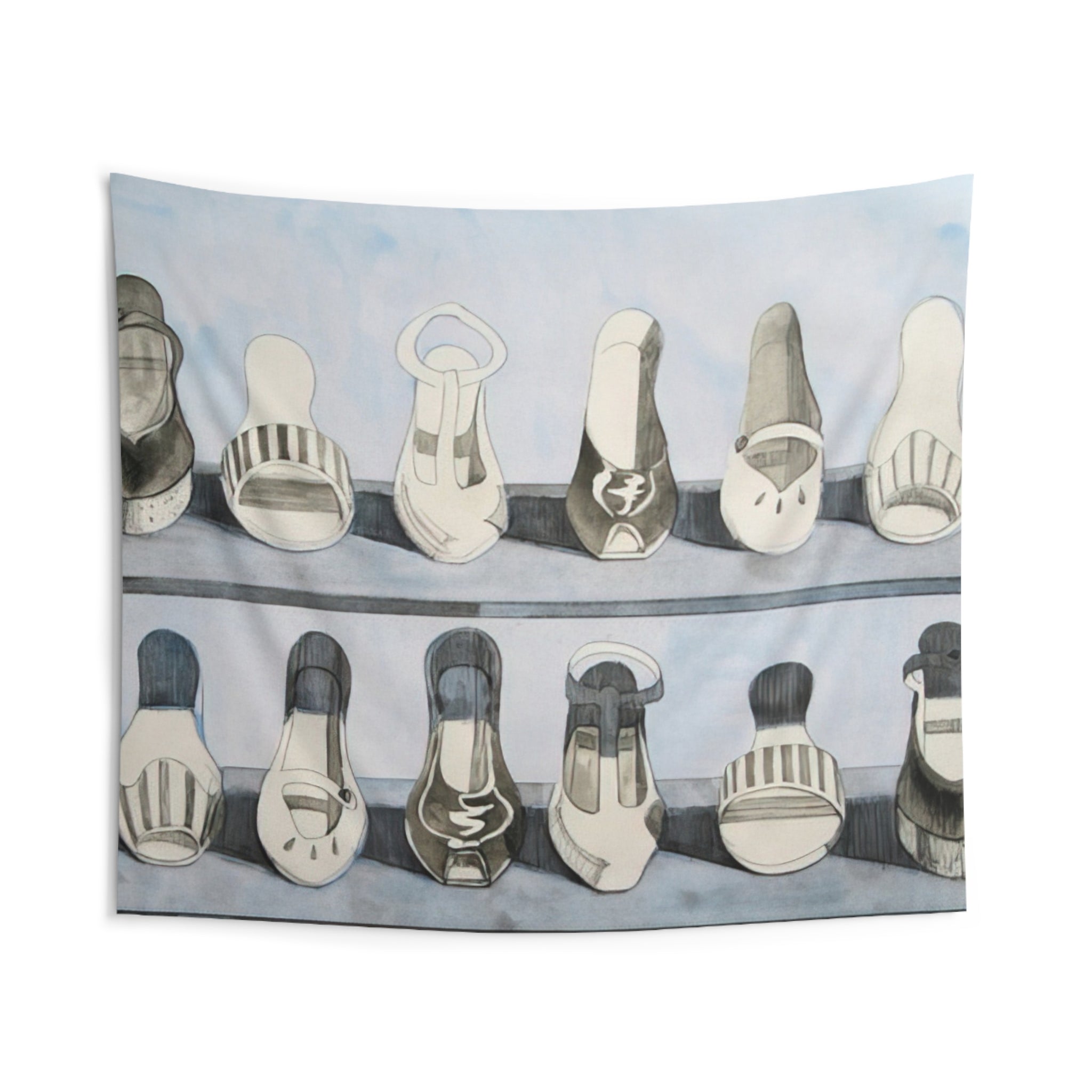 Shoe Rows - 1975 By Wayne Thiebaud Tapestry | Wayne Thiebaud Large Tapestry Art