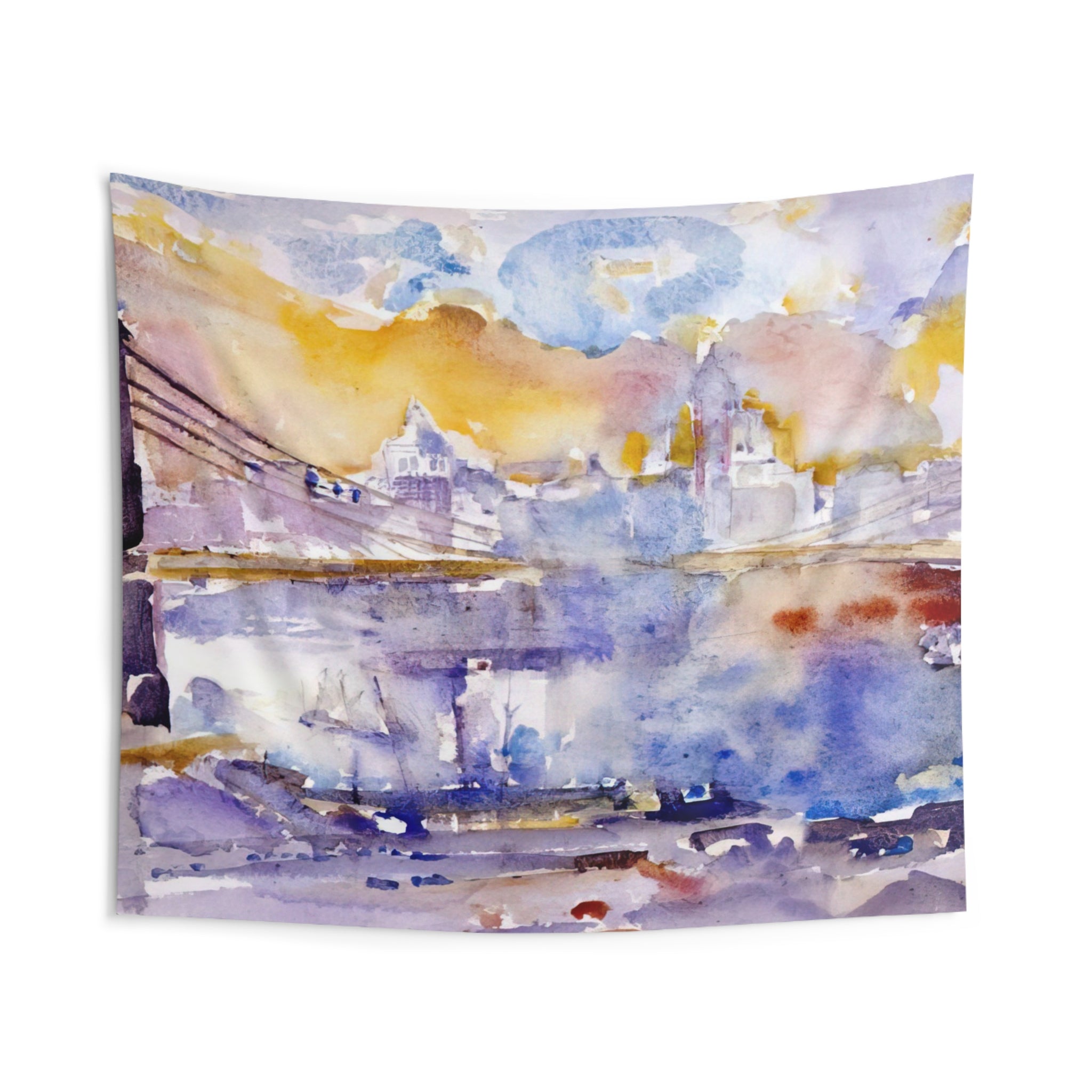 Brooklyn Bridge - 1912 By John Marin Tapestry | John Marin Large Tapestry Art