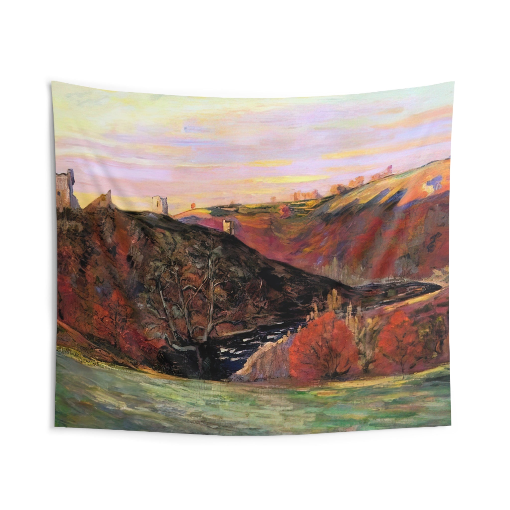 Sunset in Creuse - 1898 By Armand Guillaumin Tapestry | Armand Guillaumin Large Tapestry Art