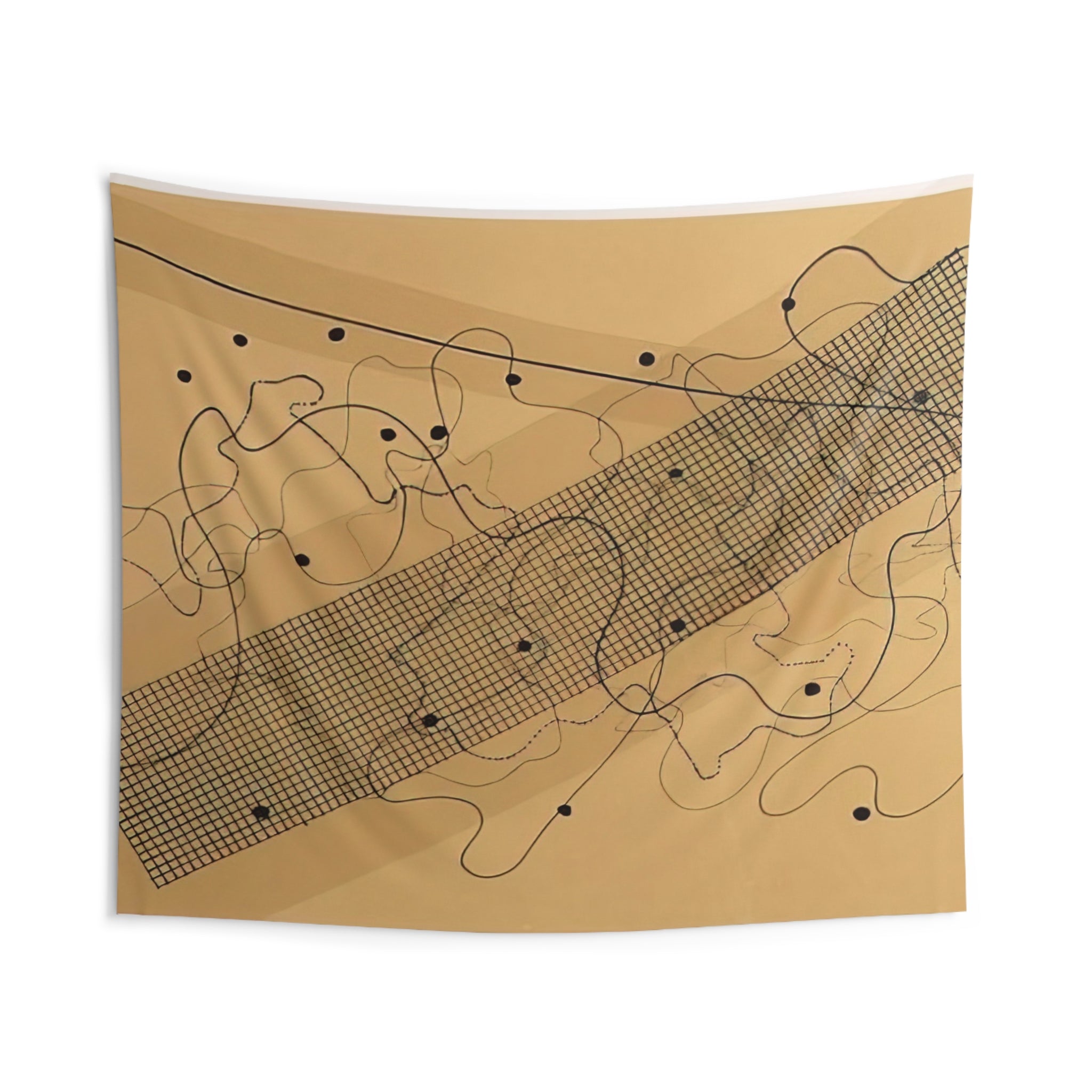 Fontana Mix OrangeTan - 1981 By John Cage Tapestry | John Cage Large Tapestry Art