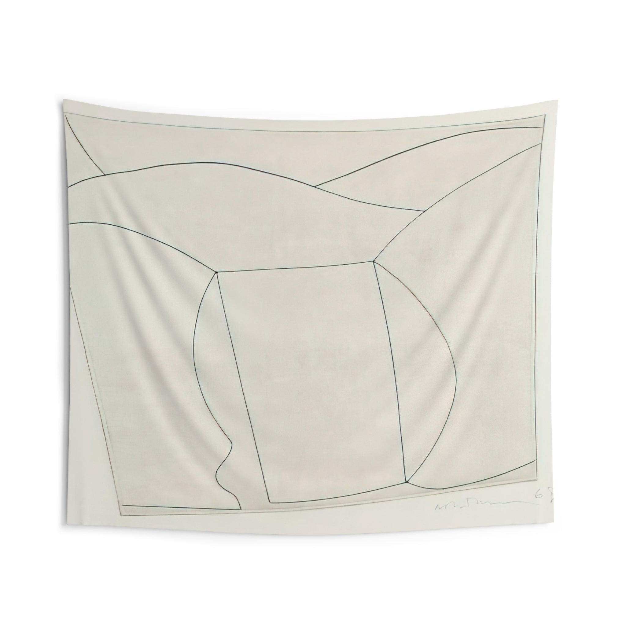 3 forms in a landscape - 1967 By Ben Nicholson Tapestry | Ben Nicholson Large Tapestry Art