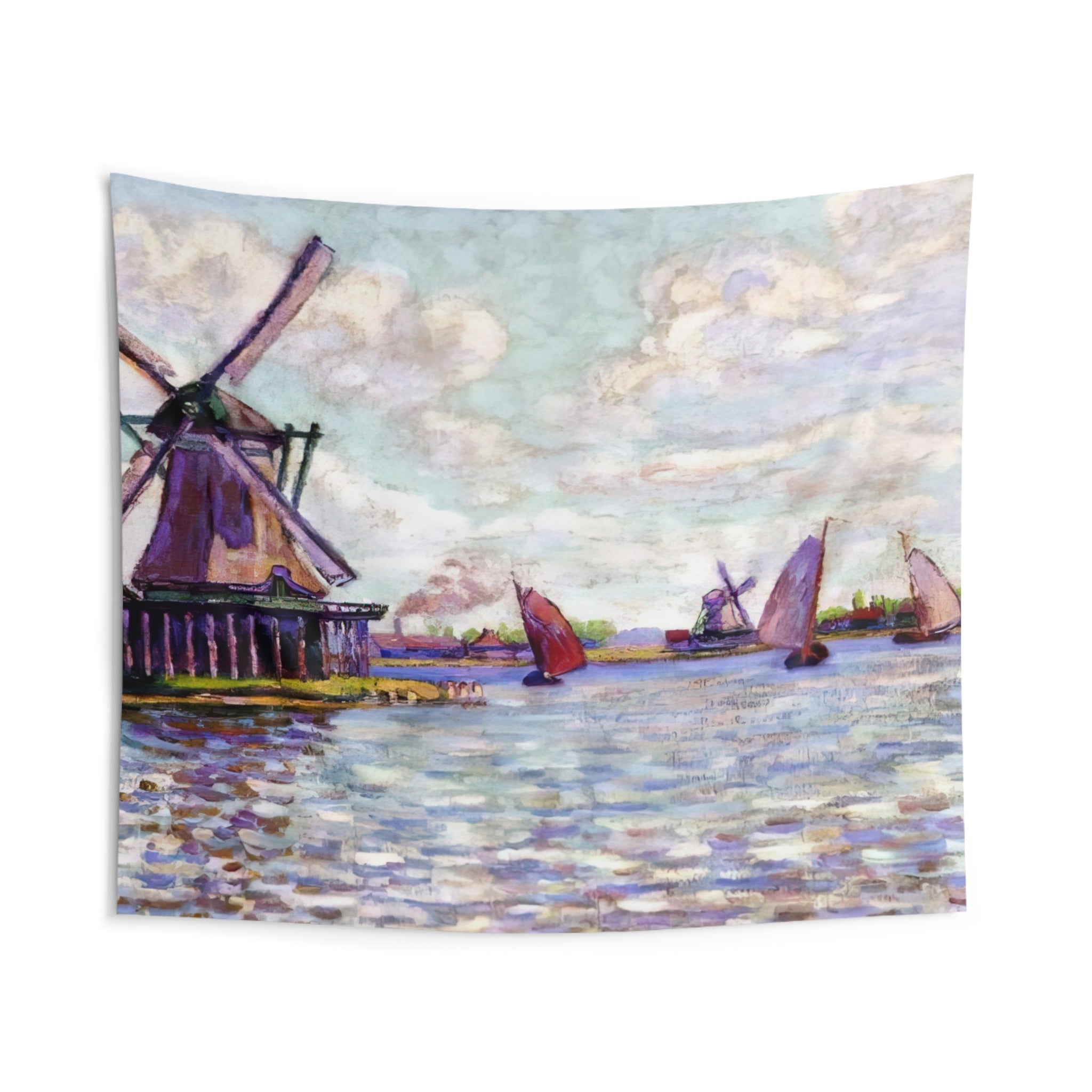 Moulins en Hollandee - 1904 By Armand Guillaumin Tapestry | Armand Guillaumin Large Tapestry Art