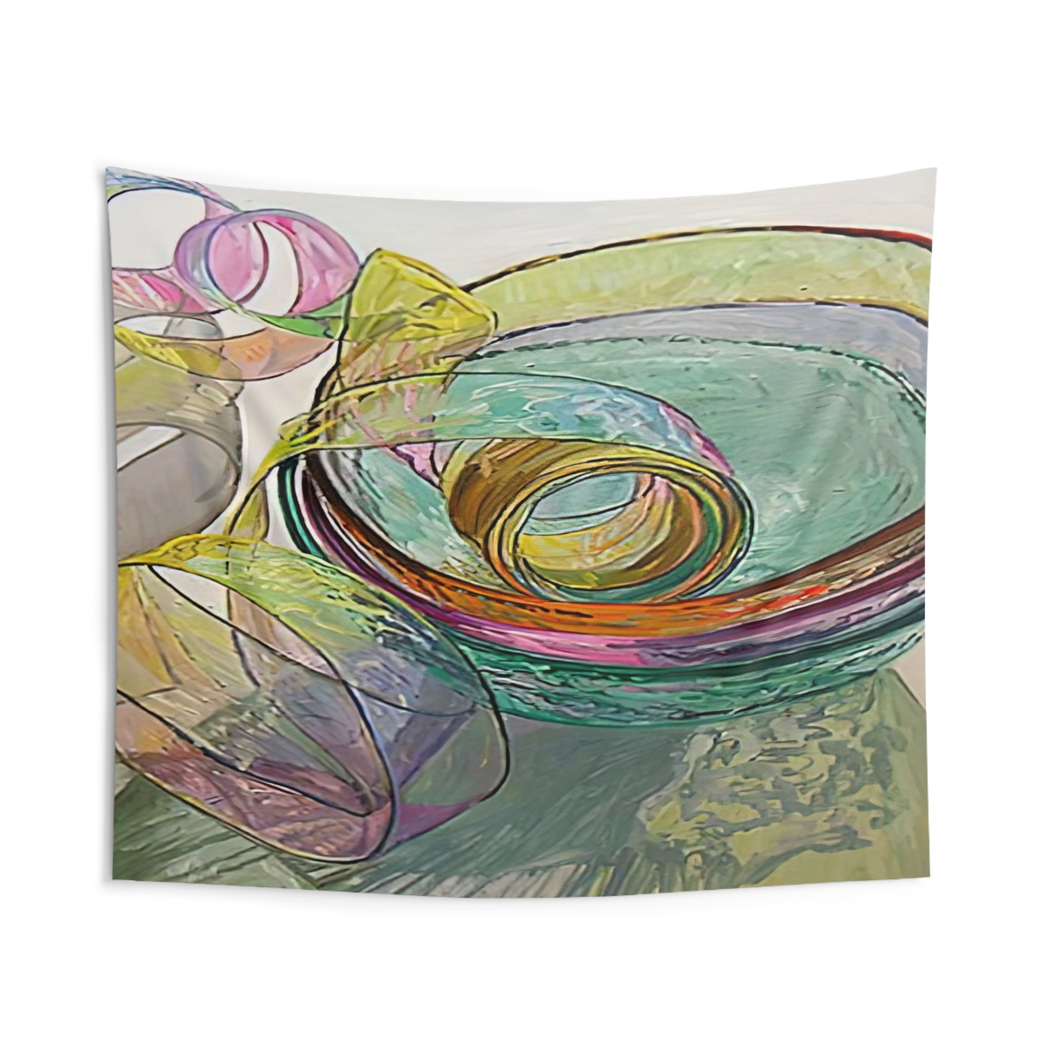 ORANGE PINK GREEN 2003 By Janet Fish Tapestry | Janet Fish Large Tapestry Art
