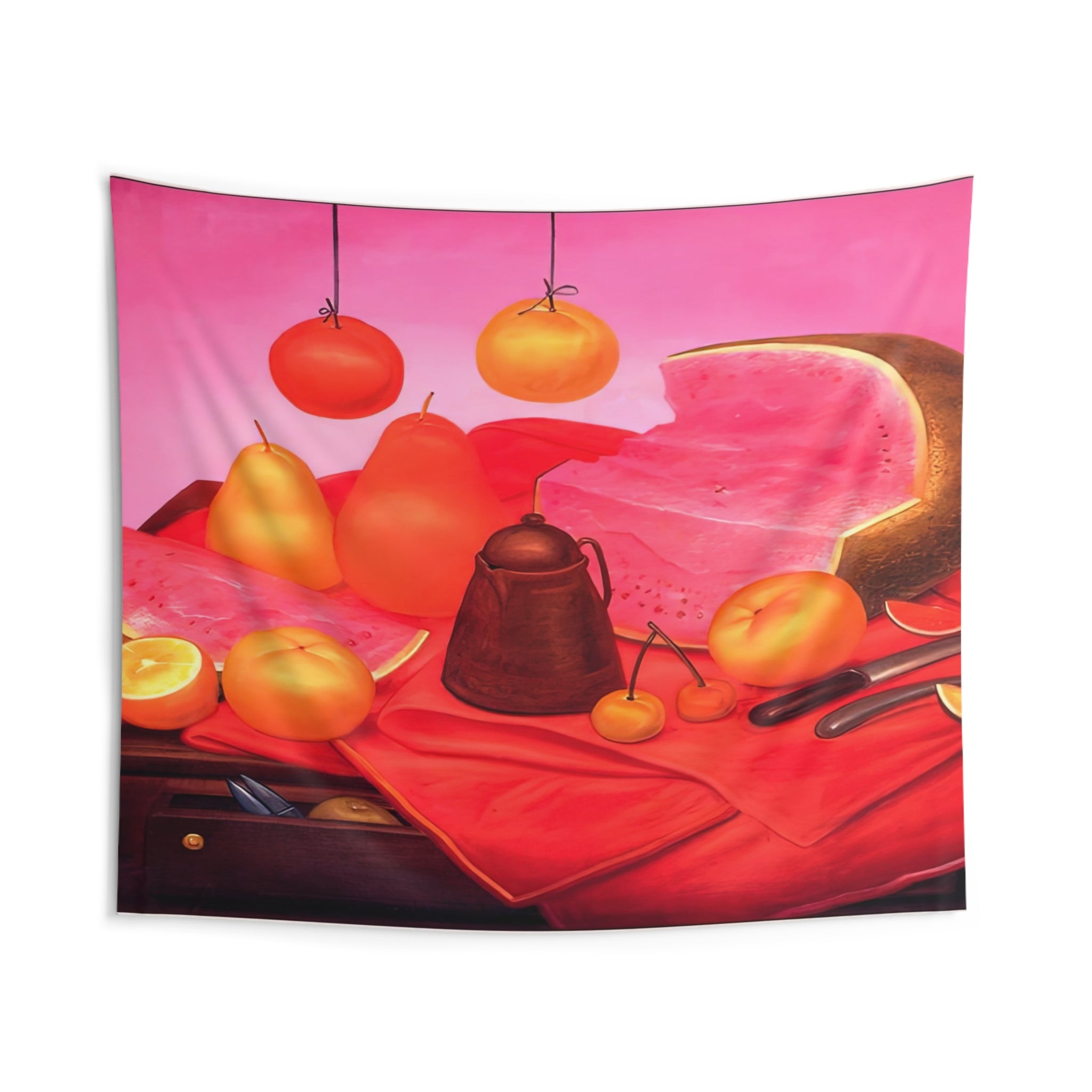 STILL LIFE WITH WATERMELON 1 By Fernando Botero Tapestry | Fernando Botero Large Tapestry Art