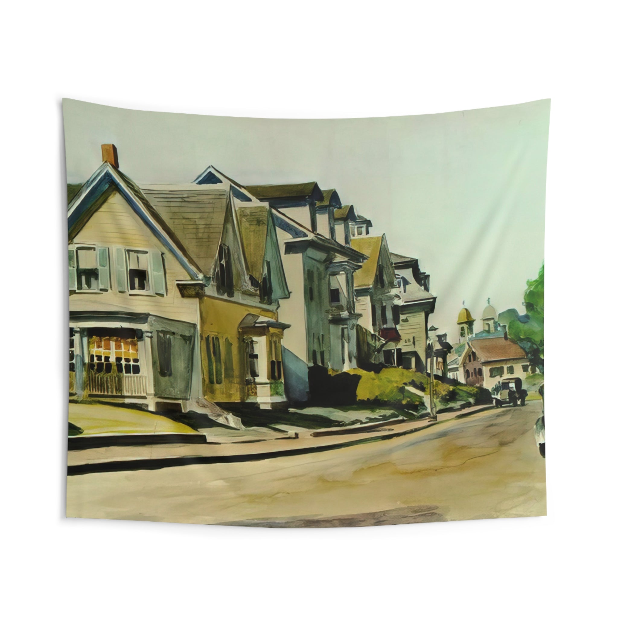Sun on Prospect Street Gloucester, Massachusetts By Edward Hopper Tapestry | Edward Hopper Large Tapestry Art