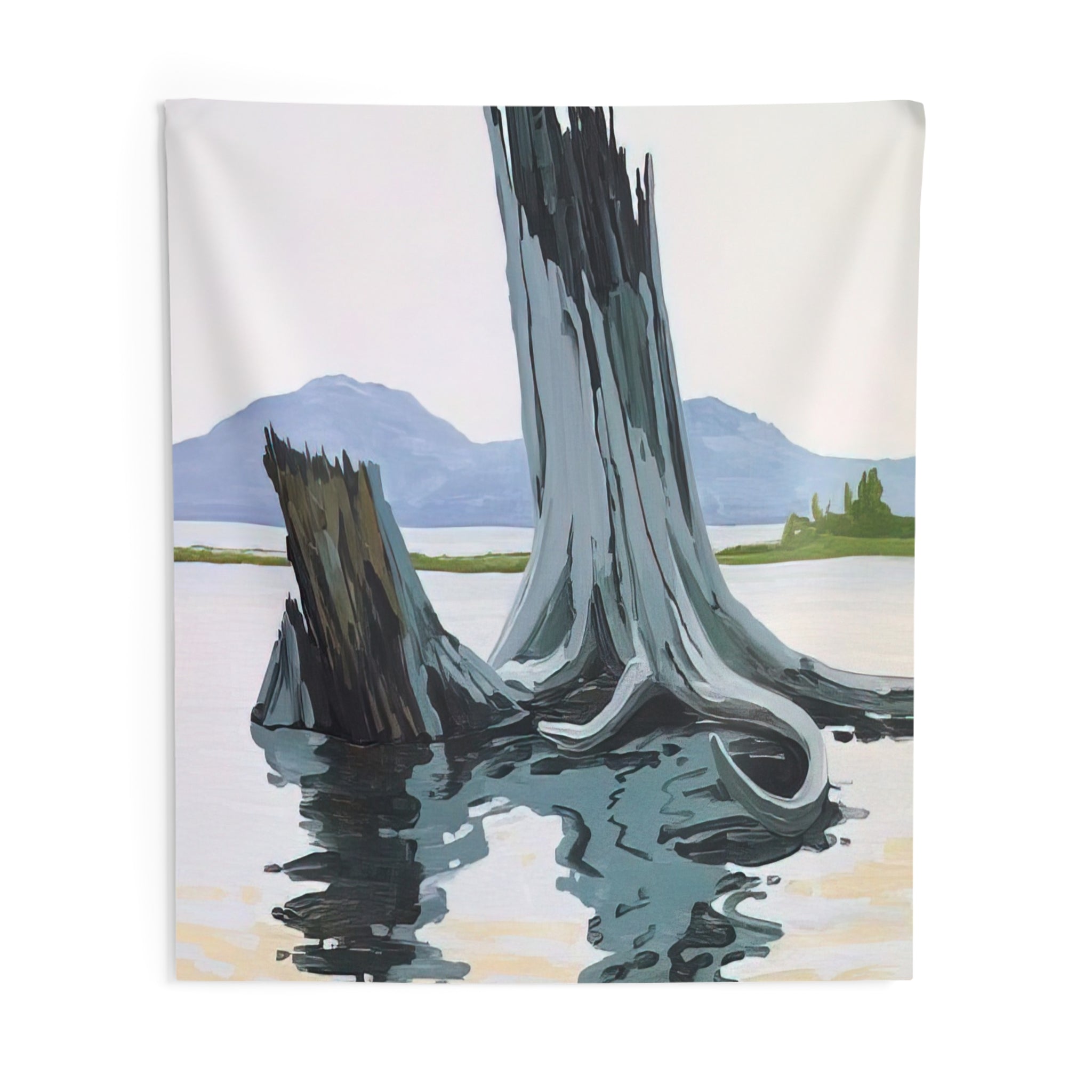 Stumps and Allagash - 1998 By Neil Welliver Tapestry | Neil Welliver Large Tapestry Art