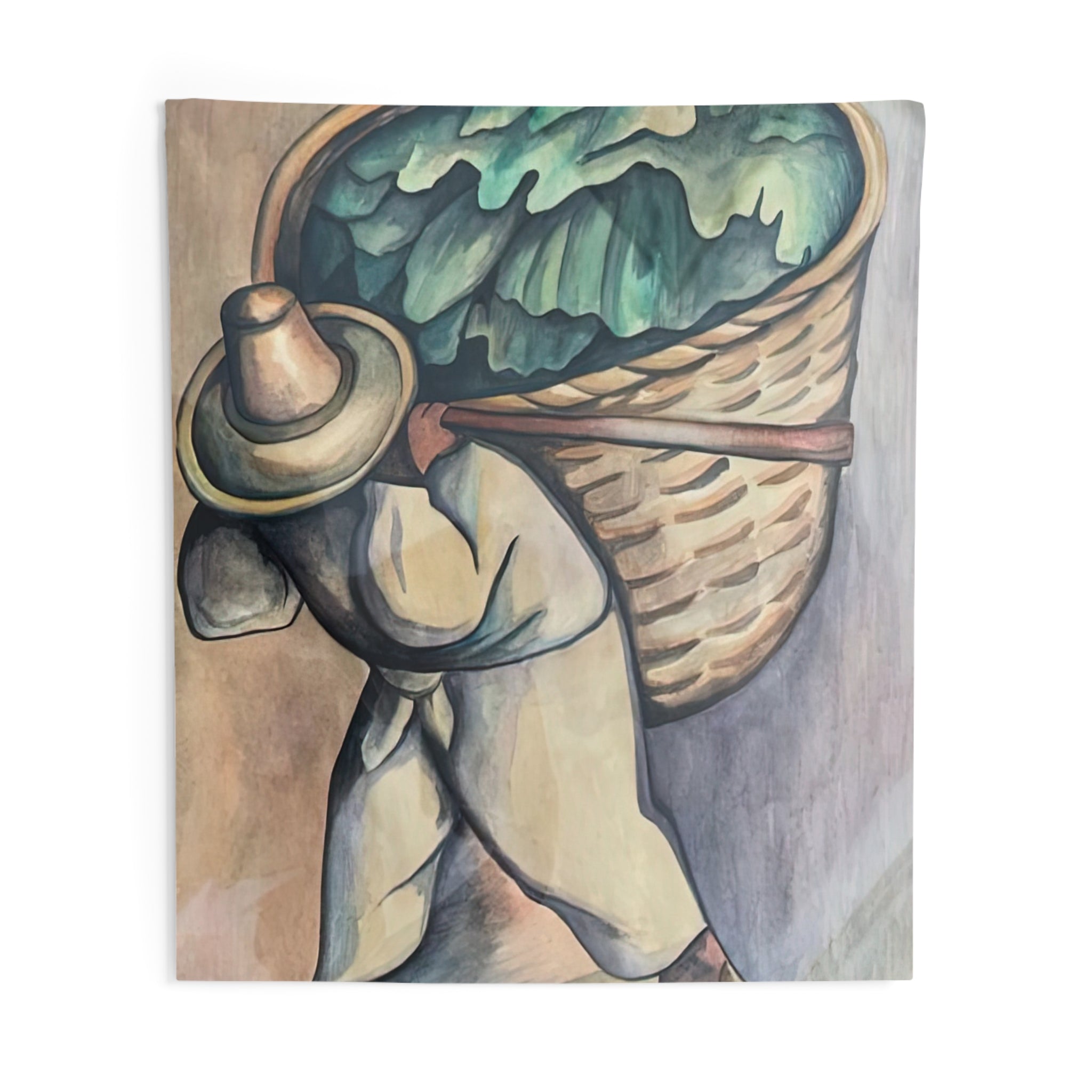 EL CARGADOR DE HOJAS DE PLATANO 1953 By Diego Rivera Tapestry | Diego Rivera Large Tapestry Art