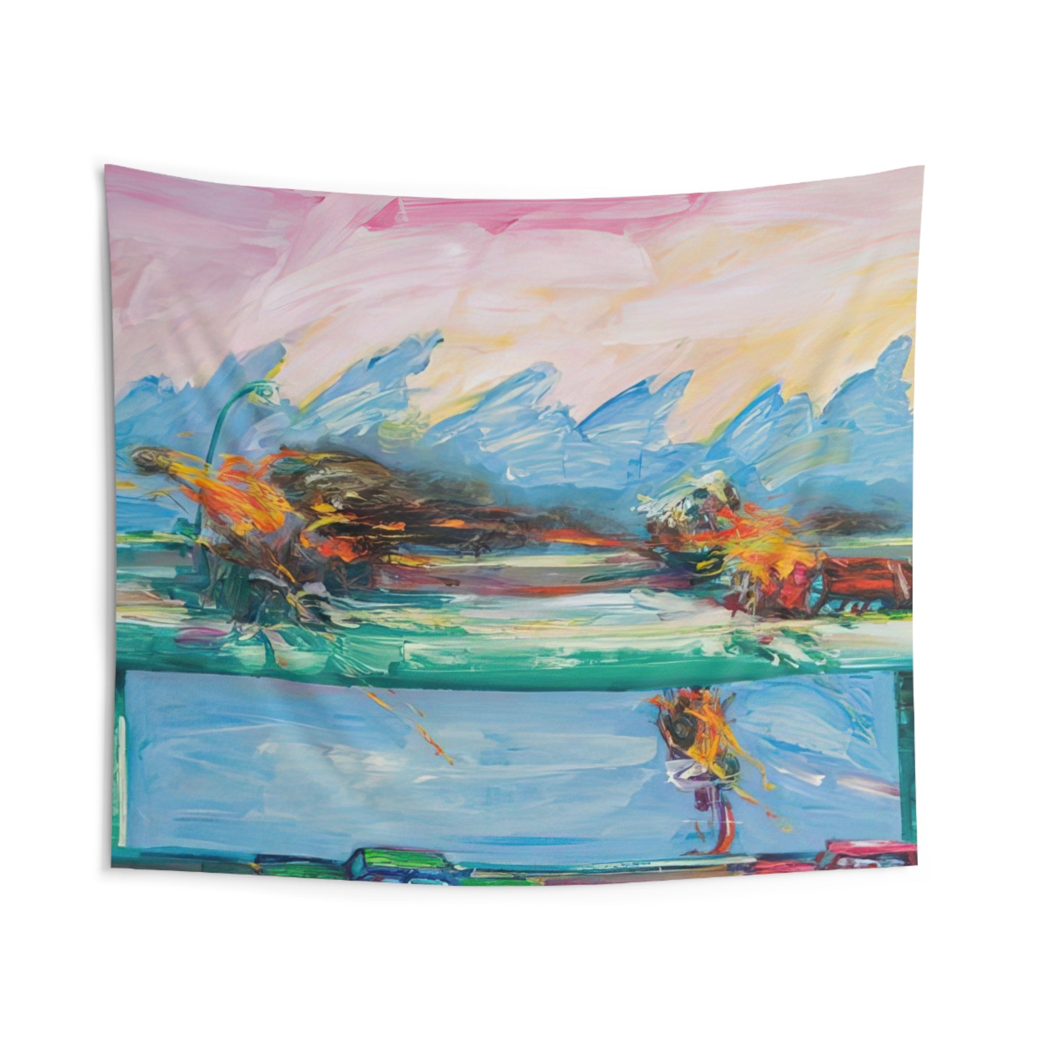 Crash in Phthalo Green - 1984 By Carlos Almaraz Tapestry | Carlos Almaraz Large Tapestry Art