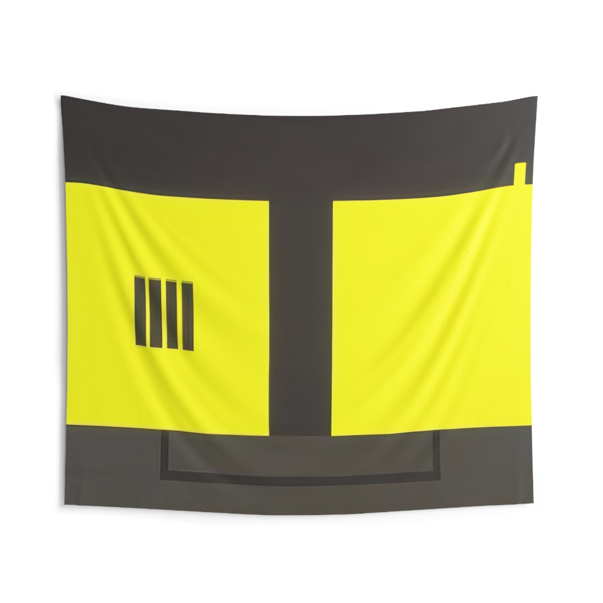 Prison  Cell with Smokestack  Conduit - 1985 By Peter Halley Tapestry | Peter Halley Large Tapestry Art