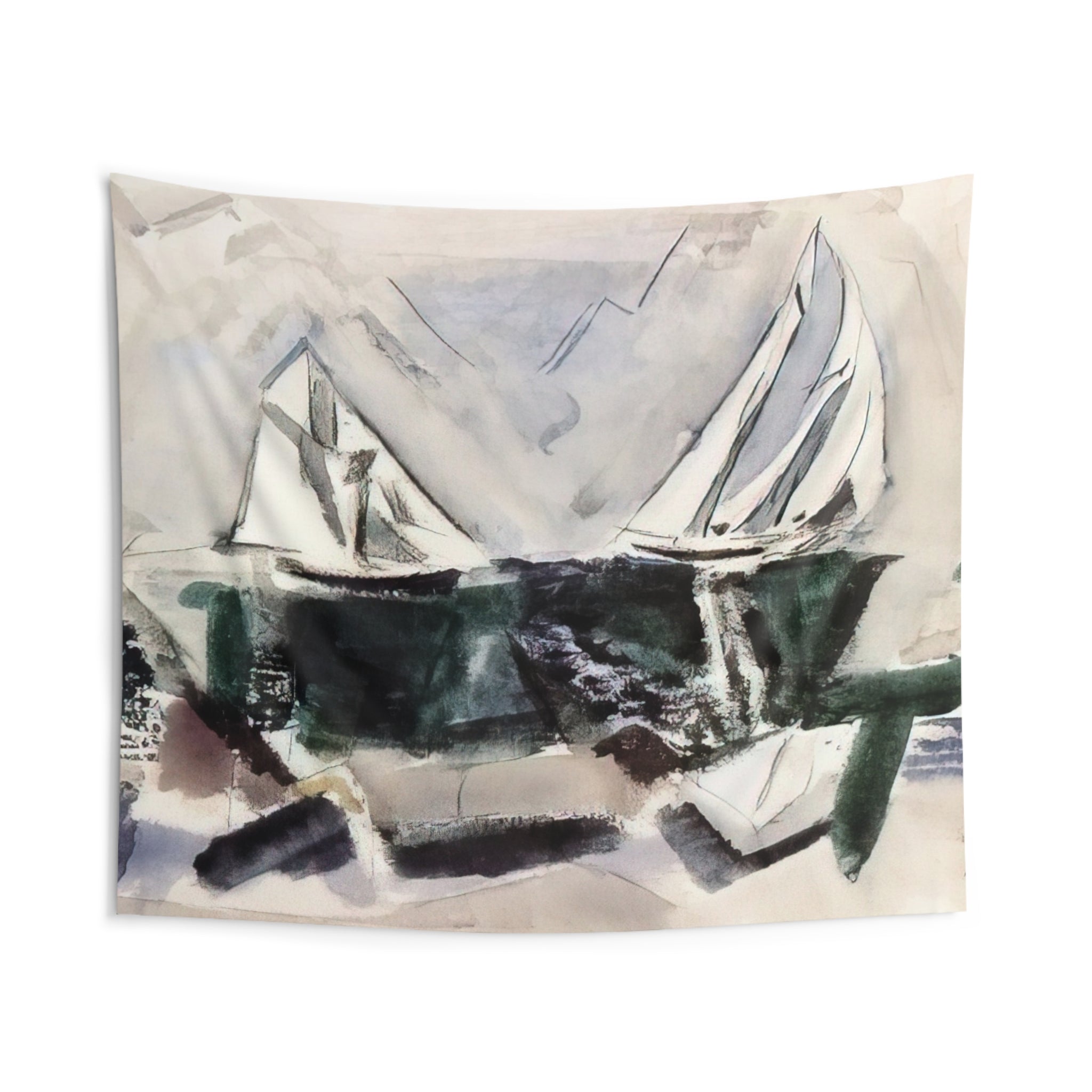 Schooner Yachts, Deer Isle, Maine - 1928 By John Marin Tapestry | John Marin Large Tapestry Art