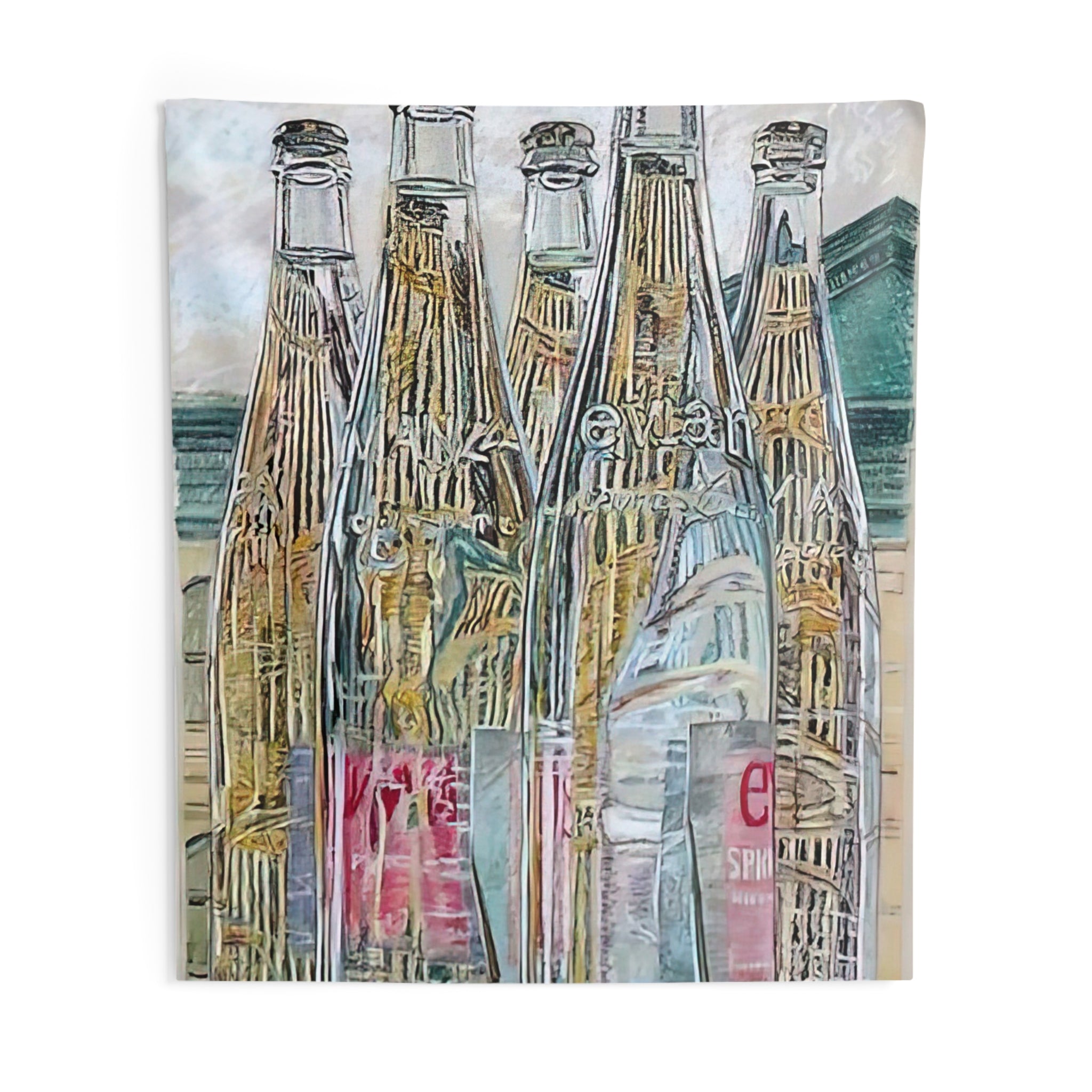 EVIAN BOTTLES 1976 By Janet Fish Tapestry | Janet Fish Large Tapestry Art